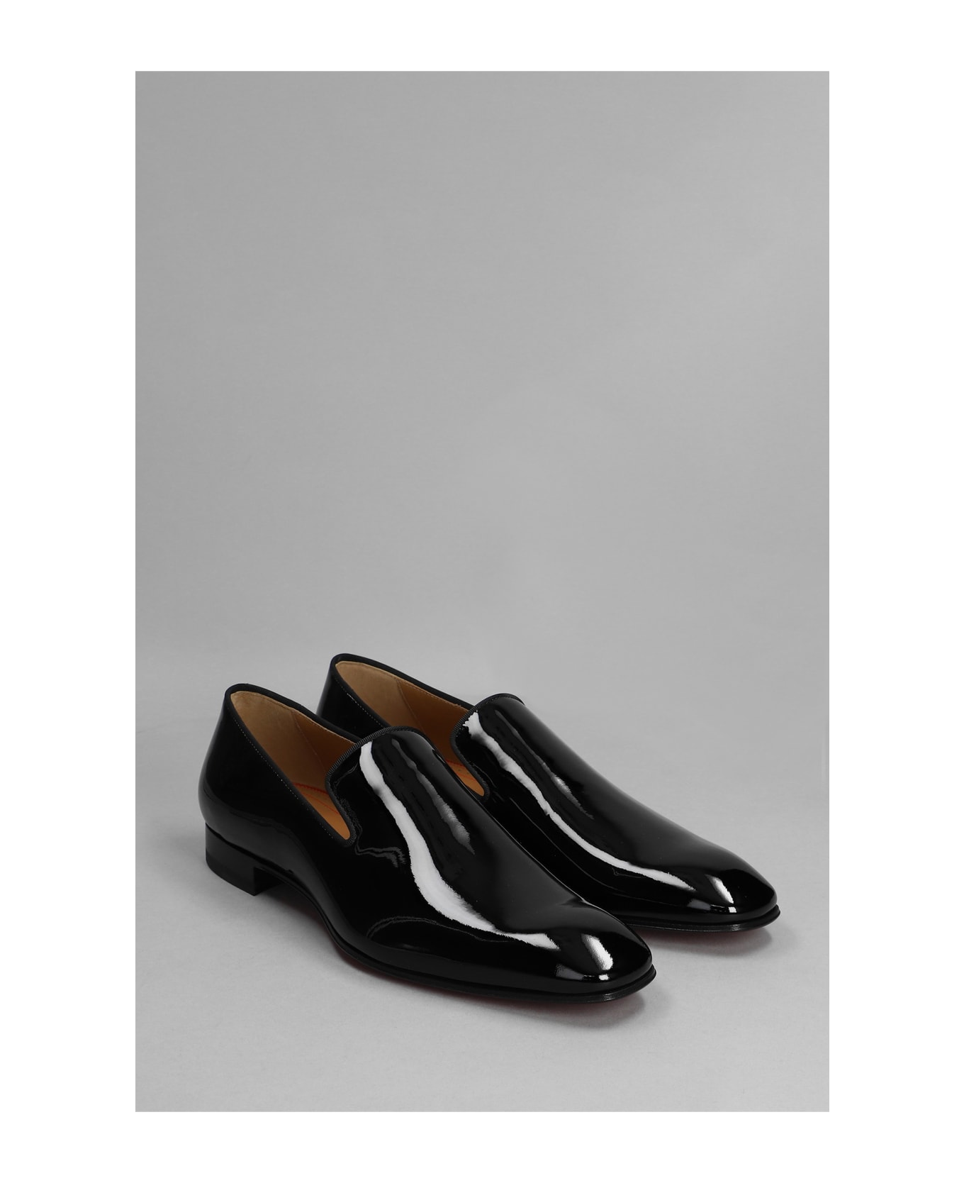 Christian Louboutin Dandeliuon Flat Loafers In Black Patent Leather - Black