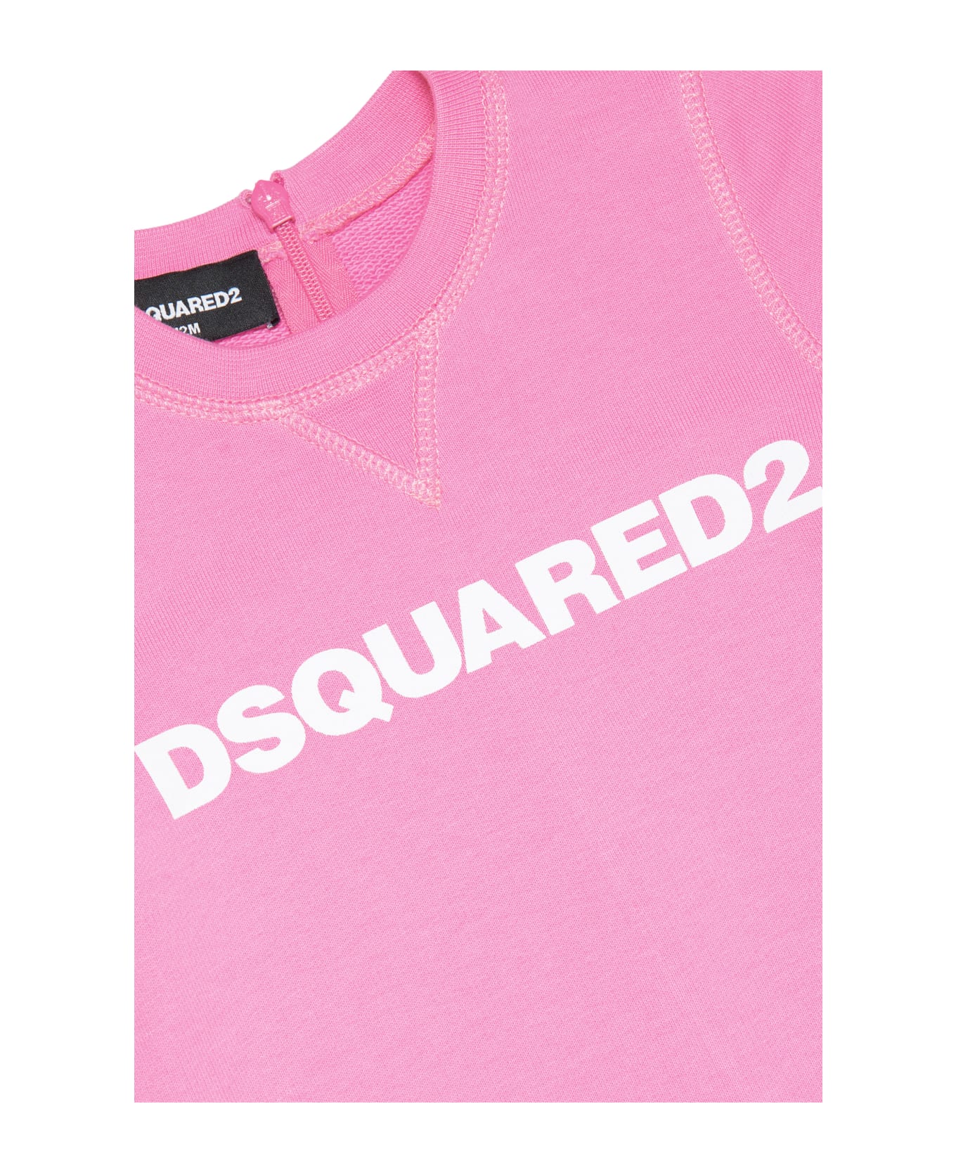 Dsquared2 D2d308b Dress Dsquared Pink Cotton Dress With Logo - Rosebloom