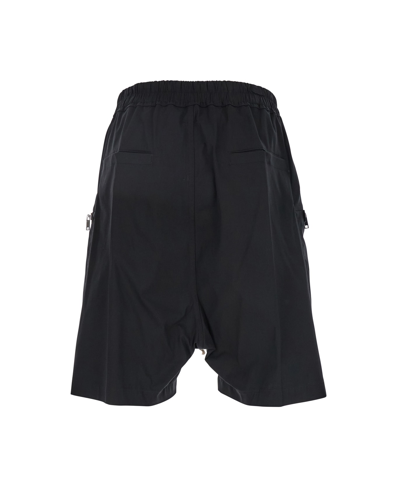 Rick Owens Black Cotton Shorts - Black