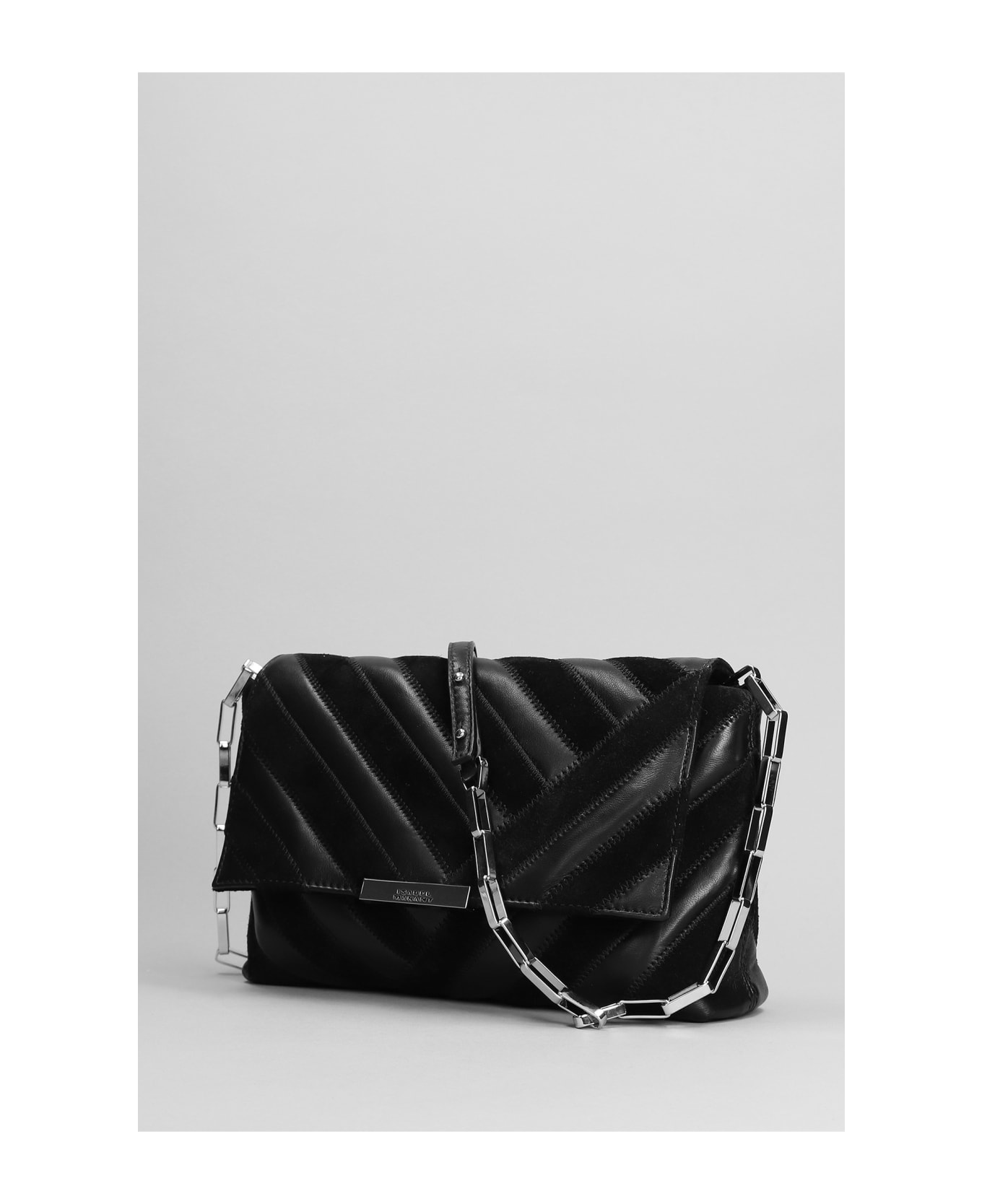 Isabel Marant Merine Shoulder Bag In Black Suede And Leather - black