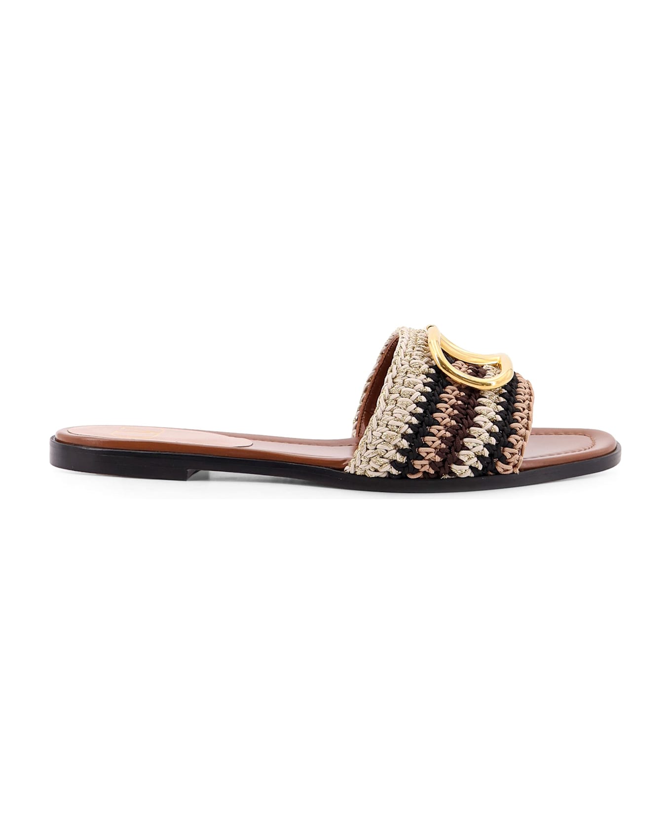 Valentino Garavani Vlogo Slide Sandal - Brown