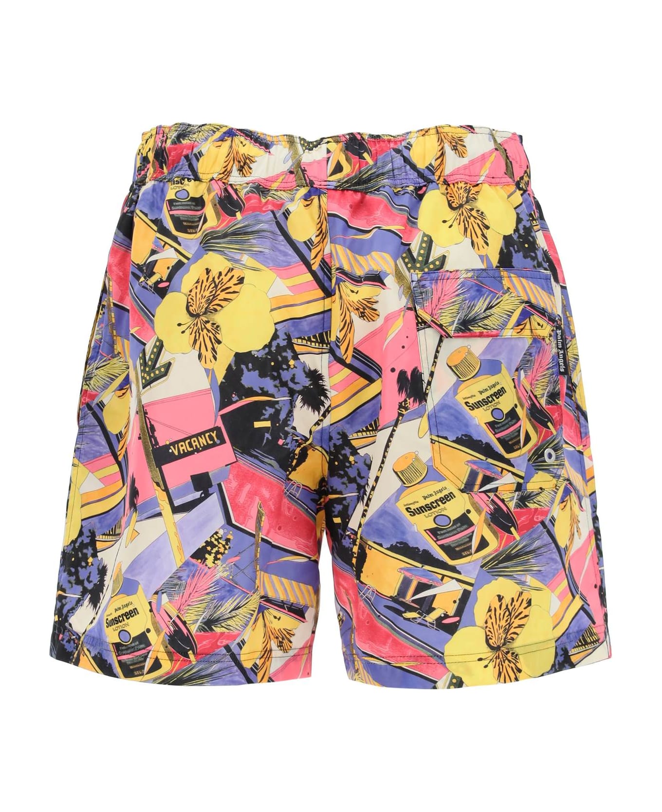 Palm Angels Swimtrunks With Miami Mix Print - Multicolor