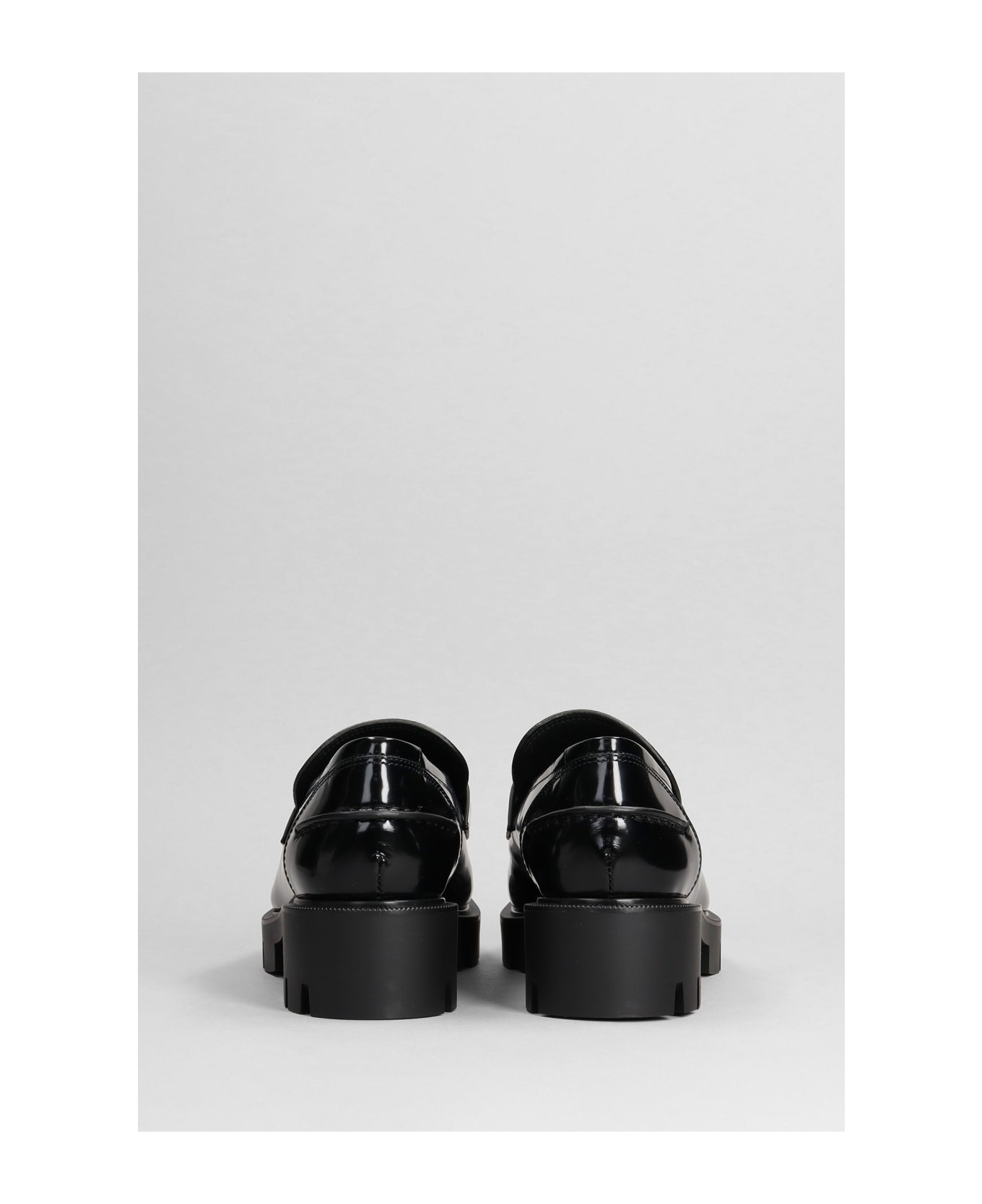Christian Louboutin Cl Moc Lug Loafers In Black Leather - black