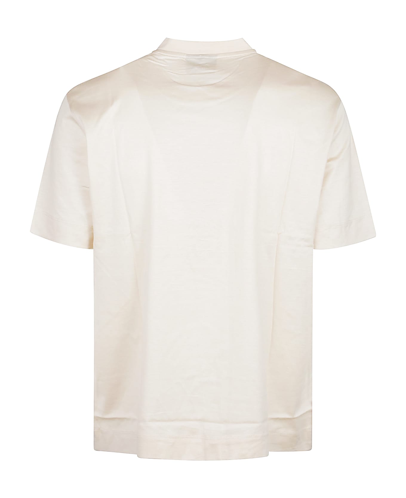 Emporio Armani Embroidered Logo T-shirt - Ecru