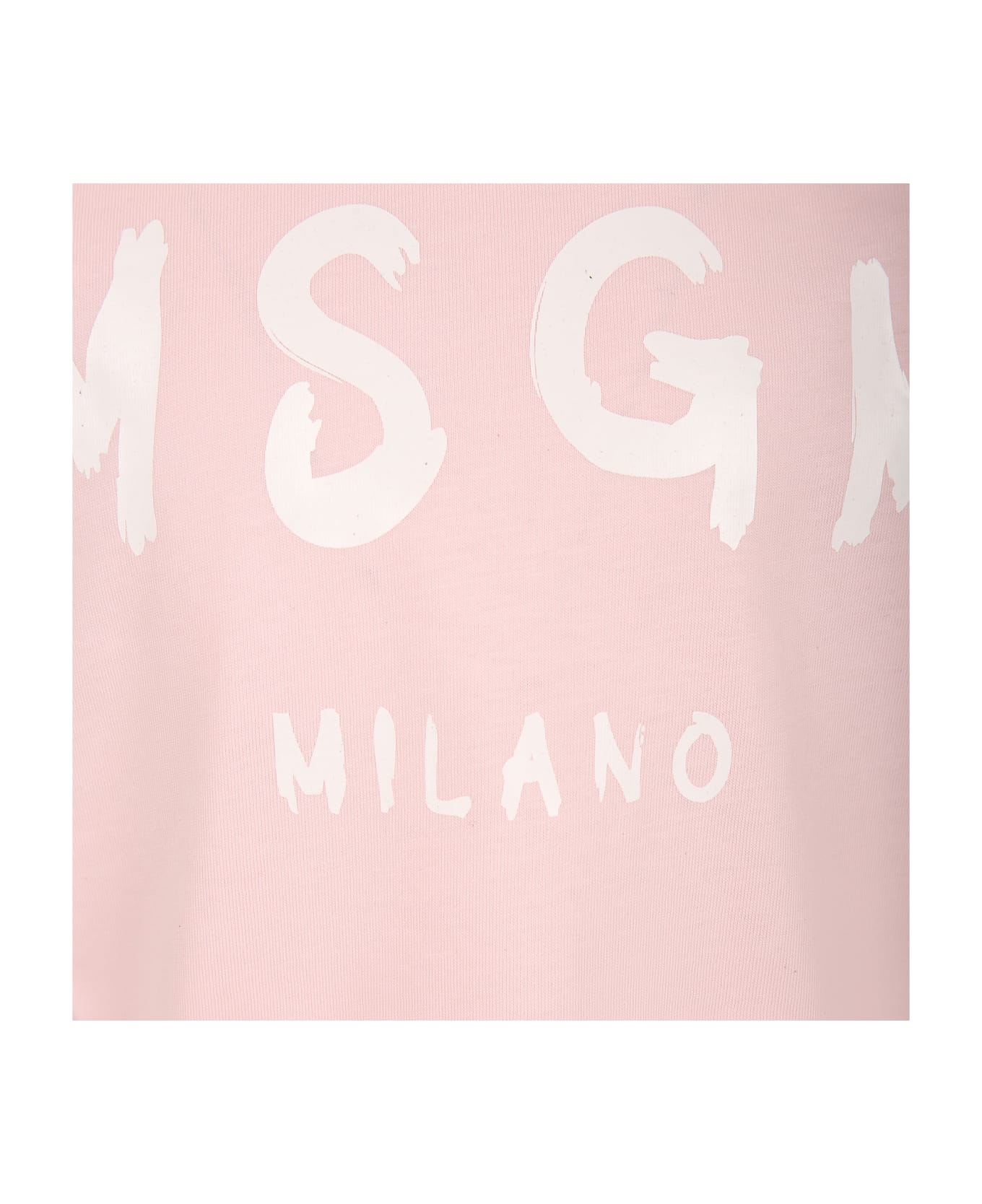 MSGM Pink T-shirt For Girl With Logo - Rosa