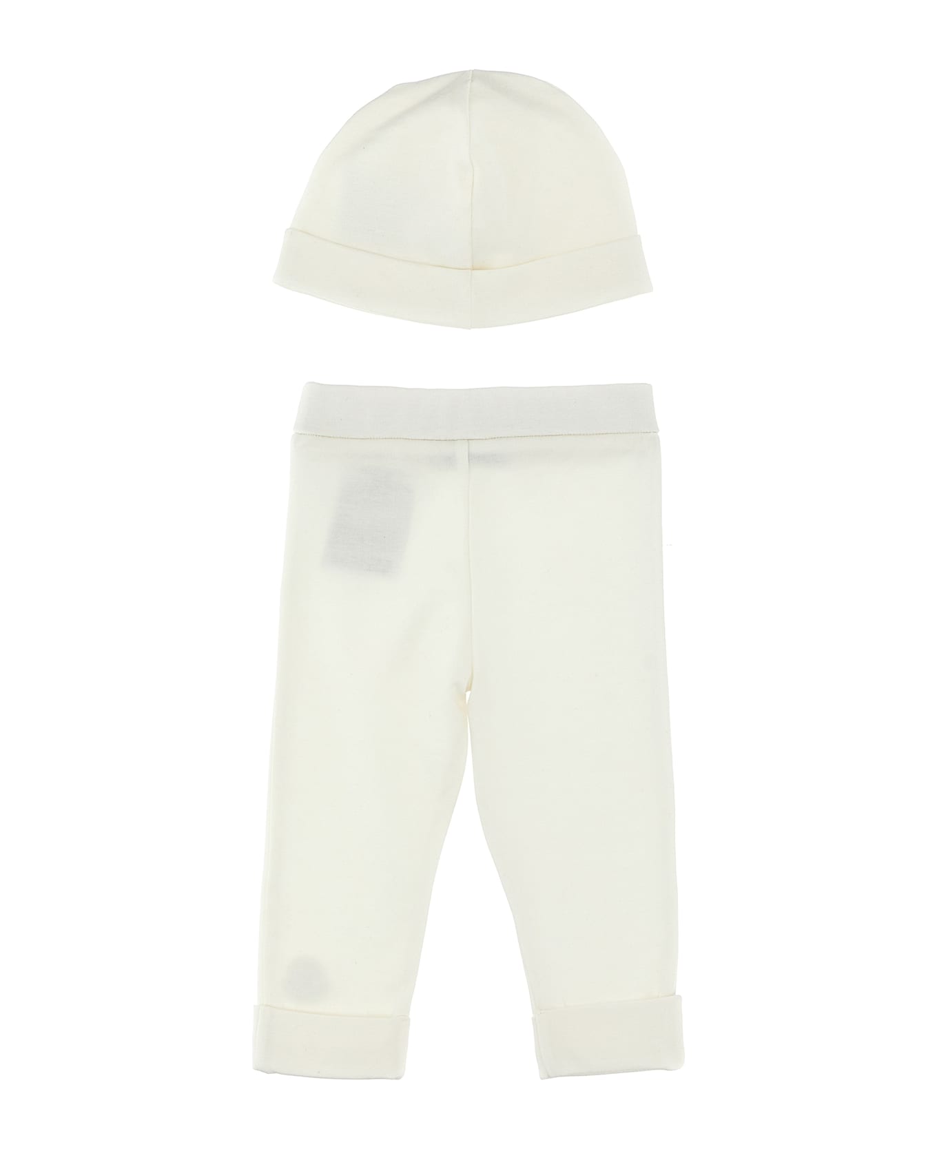 Moncler Baby Set Body + Leggings + Cap - White