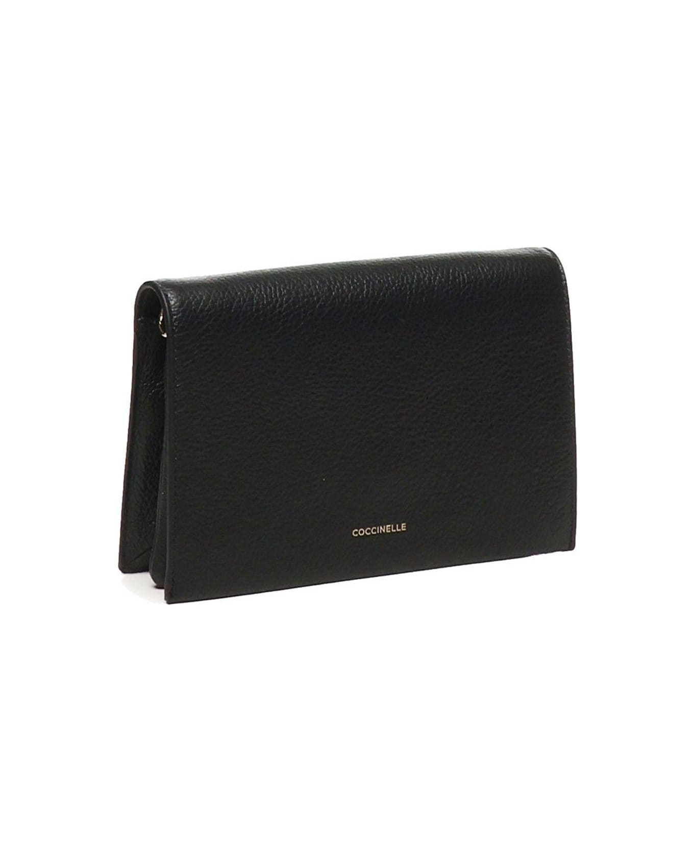 Coccinelle Natural Dandy Foldover-top Shoulder Bag - Black