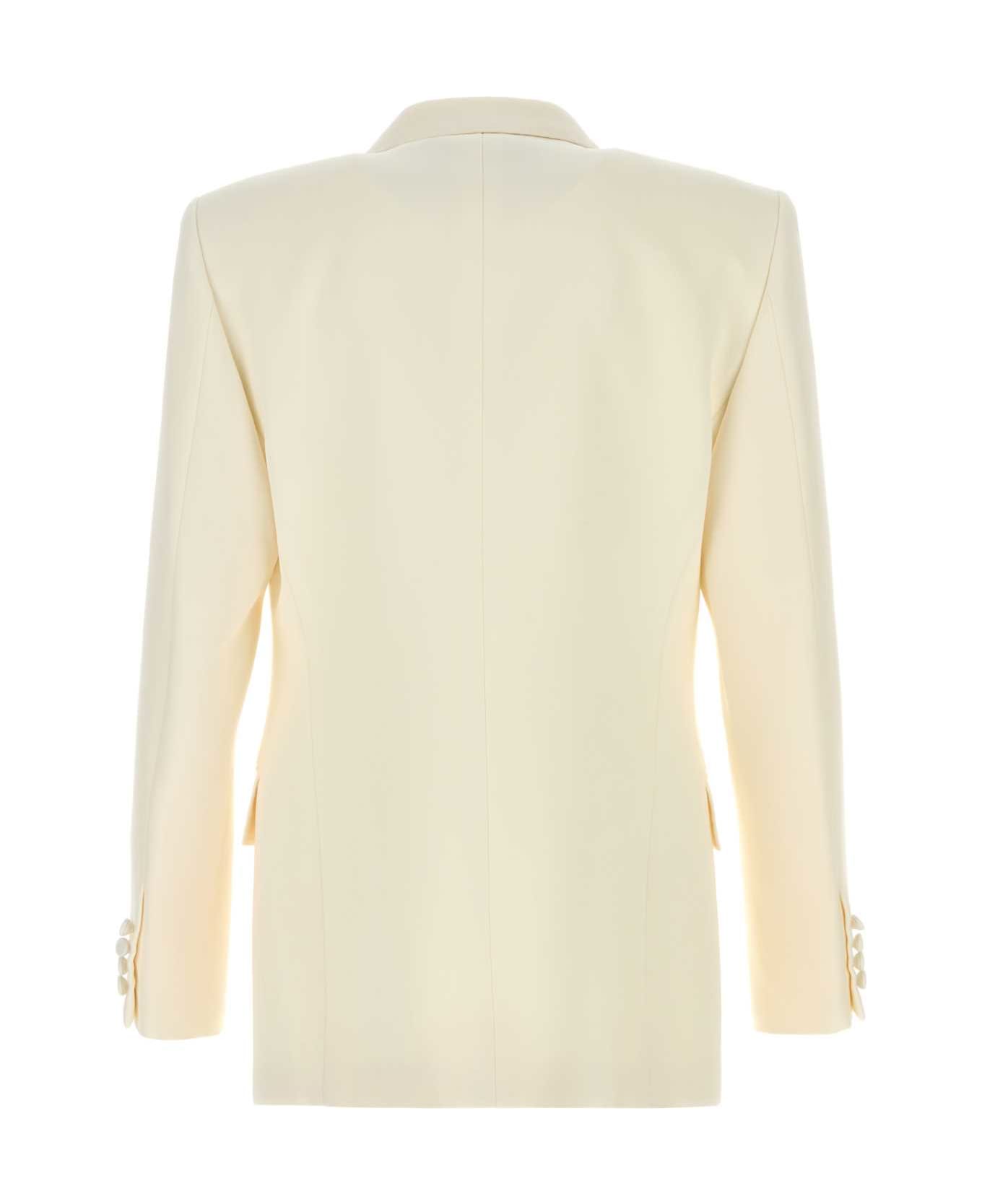 Valentino Garavani White Wool Blazer - MILKY