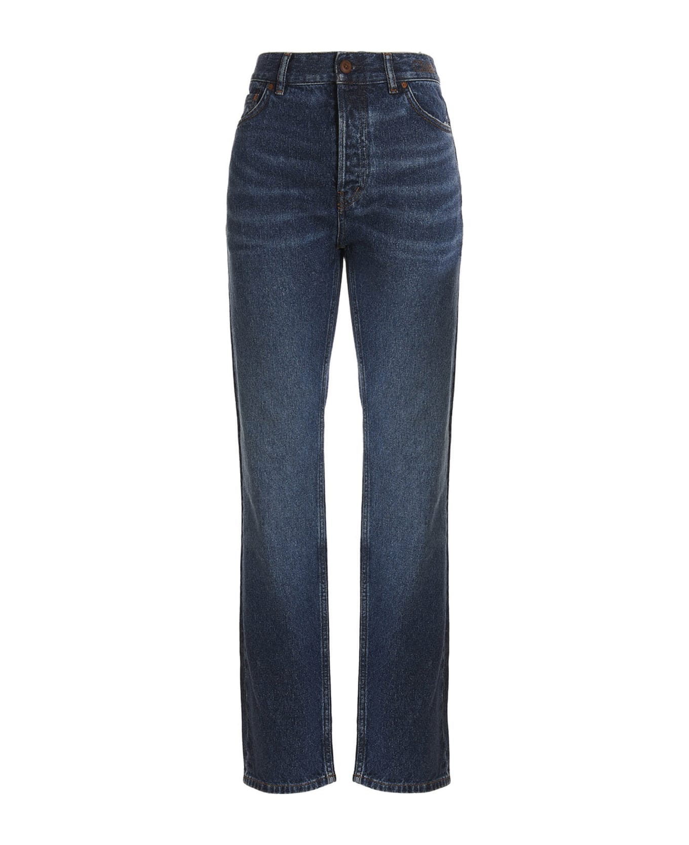 Chloé Embroidered Logo Jeans - Blue