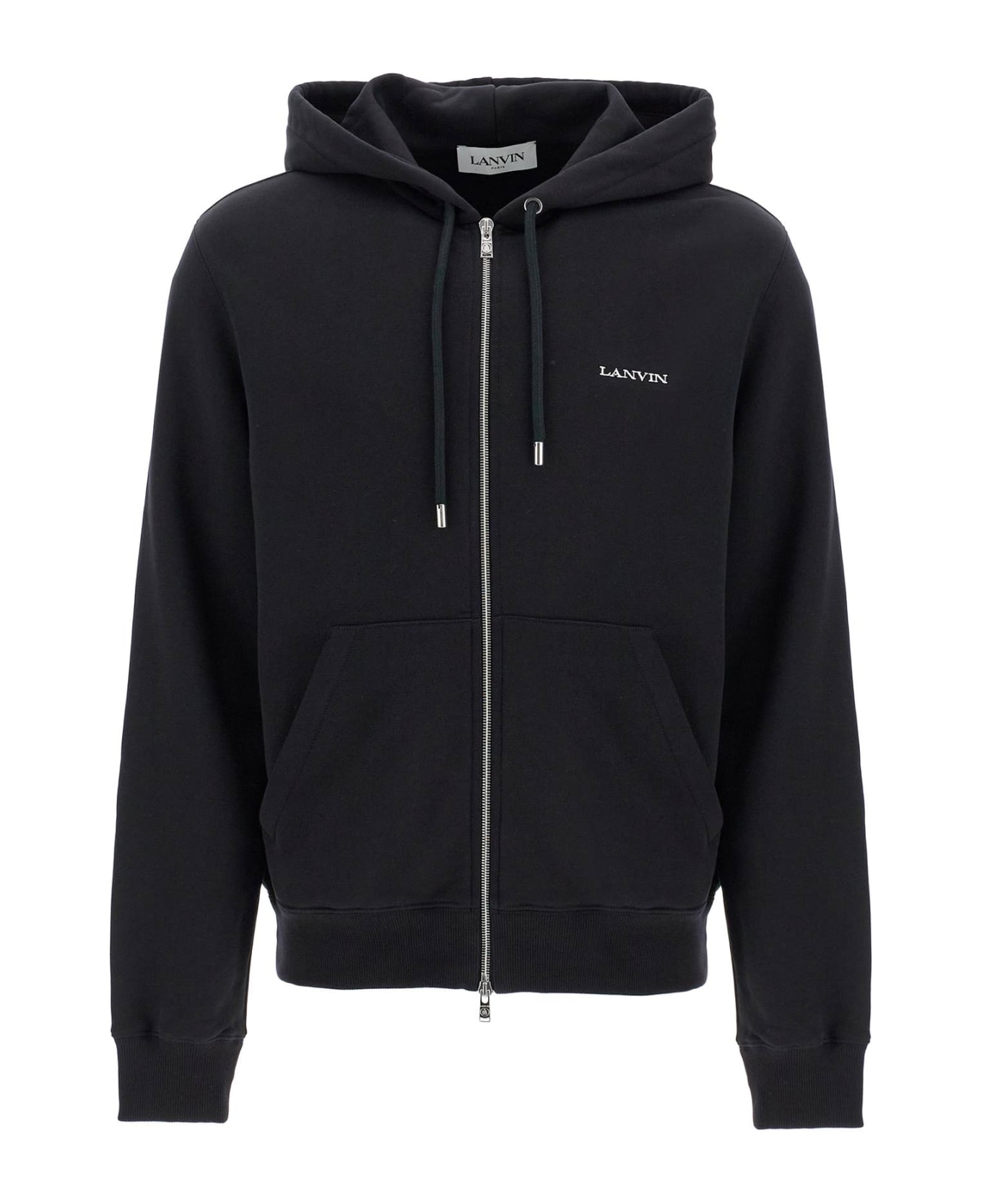 Lanvin Hooded Sweatshirt With Zipper - NOIR (Black)