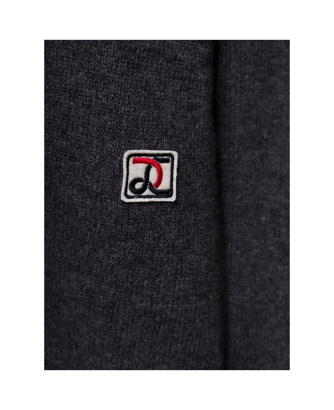 Low Classic V-neck Logo Knit Top - Grey