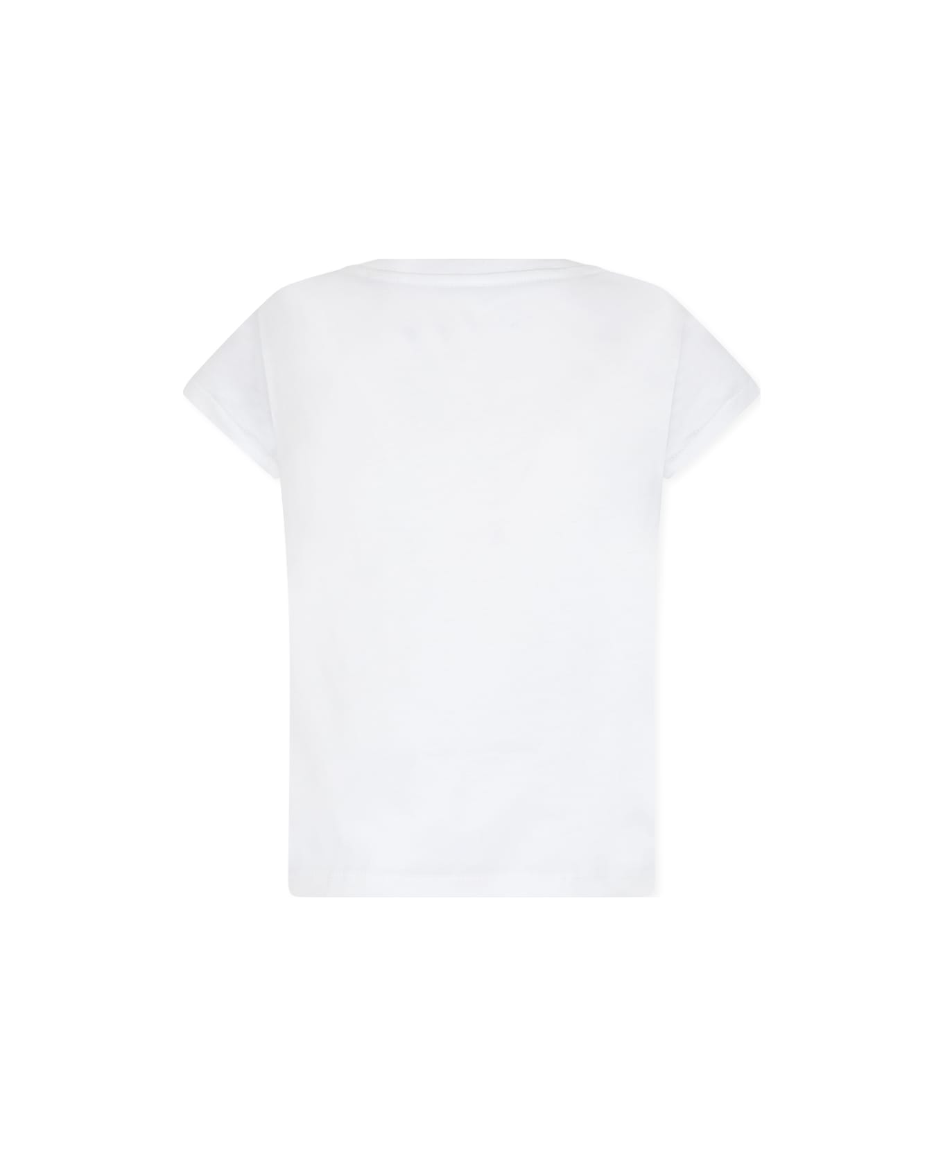 Lanvin White T-shirt For Girl With Logo - Bianco Sporco