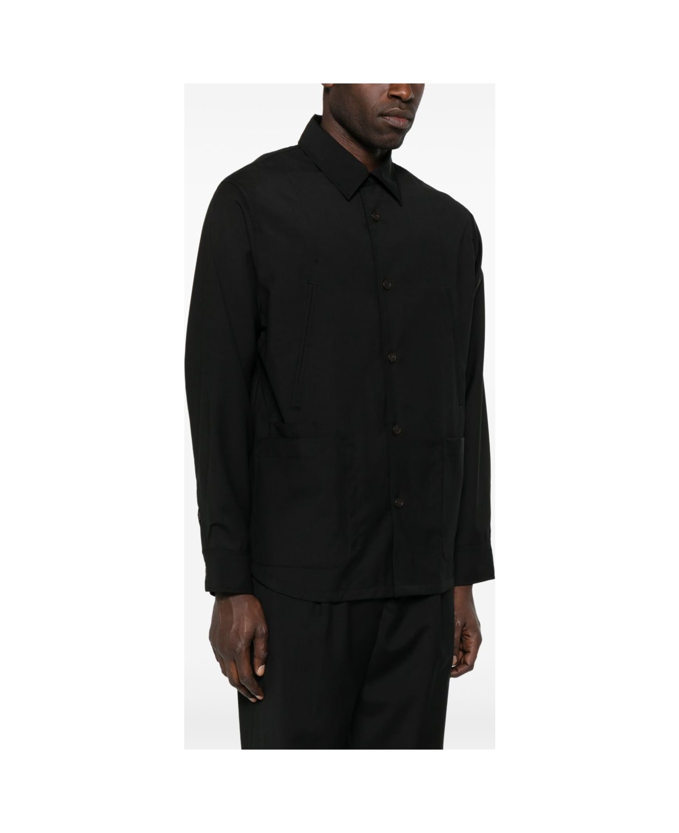 Emporio Armani Wool Shirt Jacket - Black