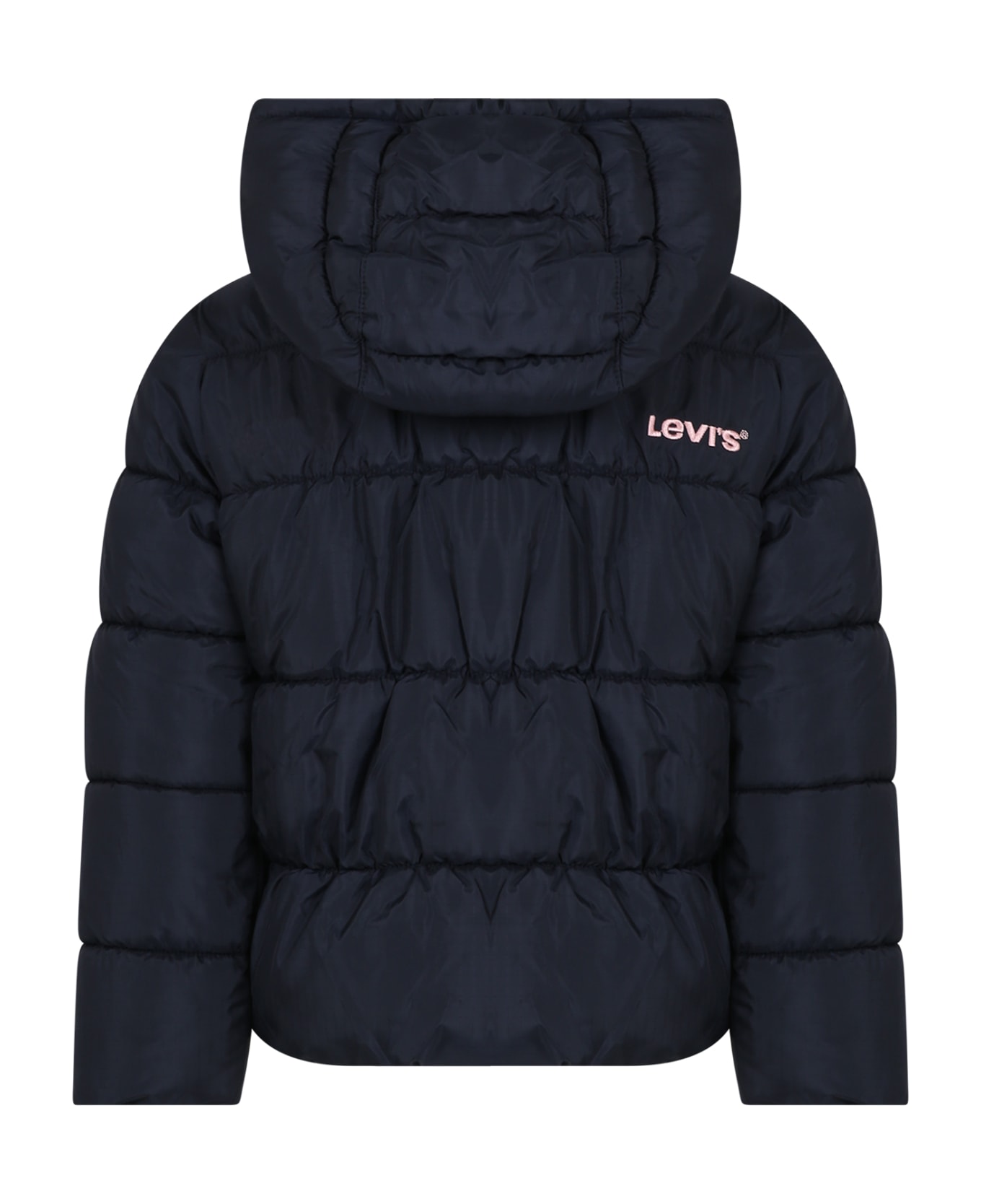 Levi's Blue Jacket For Girl With Logo - Black