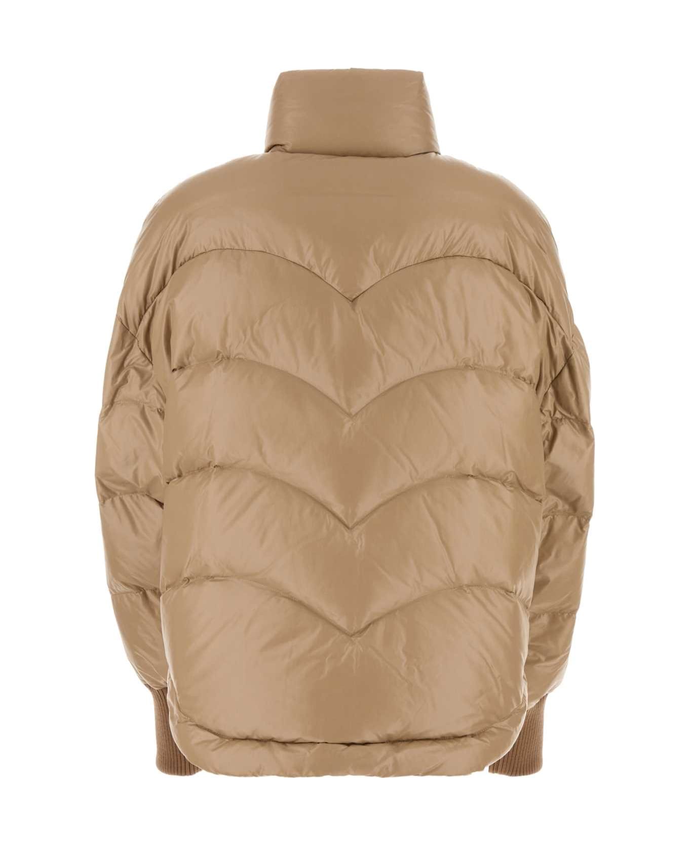 Khrisjoy Beige Nylon Down Jacket - CHAMPAGNE