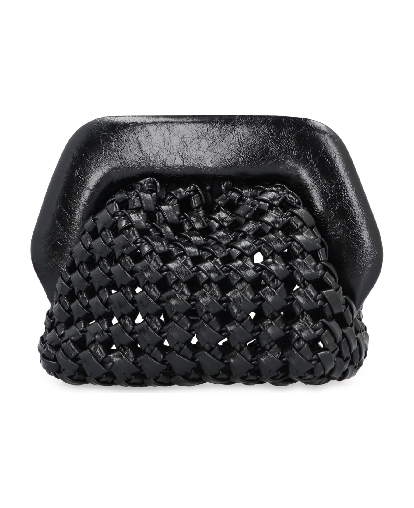 THEMOIRè Gea Knots Faux Leather Clutch - black クラッチバッグ