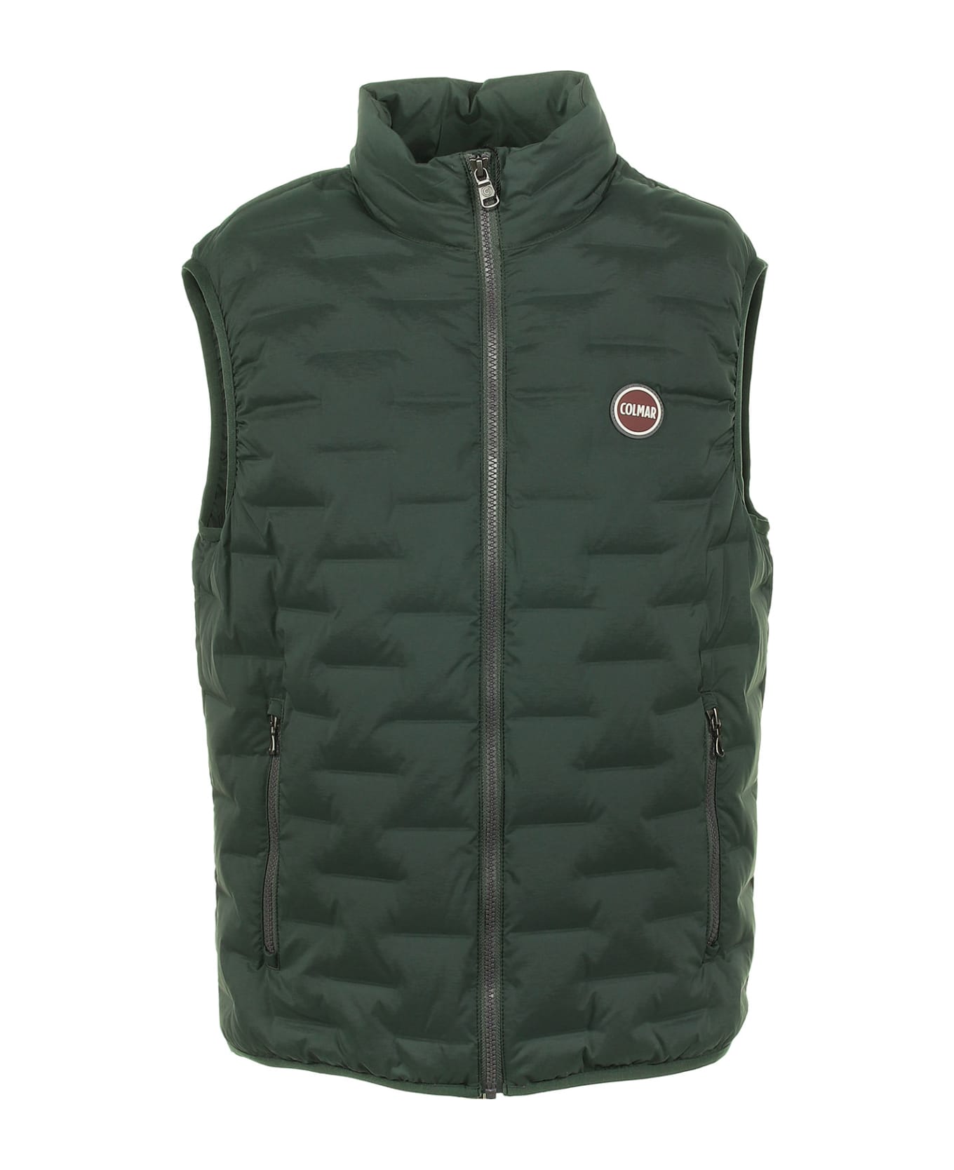Colmar Quilted Vest With Logo Patch - VERDE ベスト