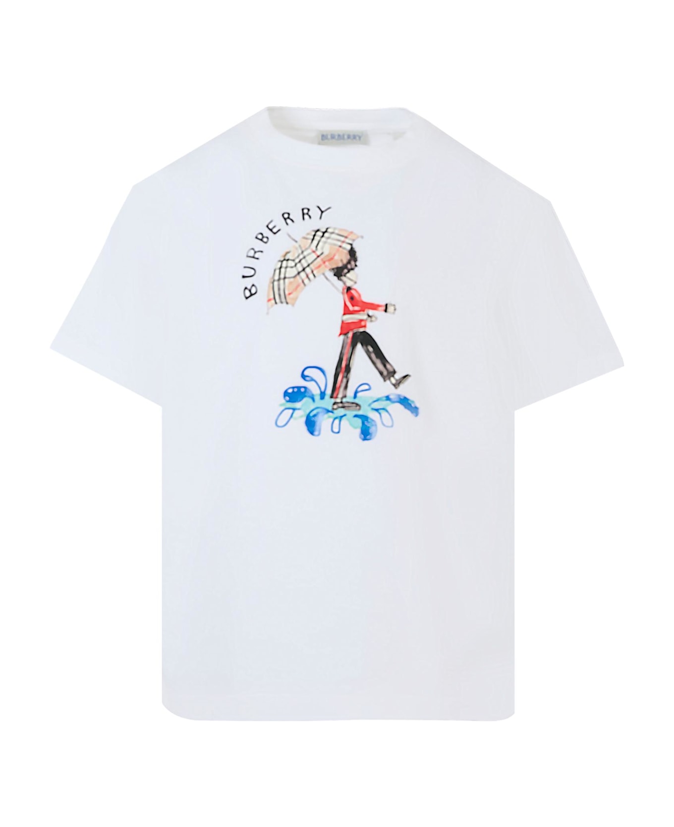 Burberry White T-shirt For Kids With Toy Soldier - White