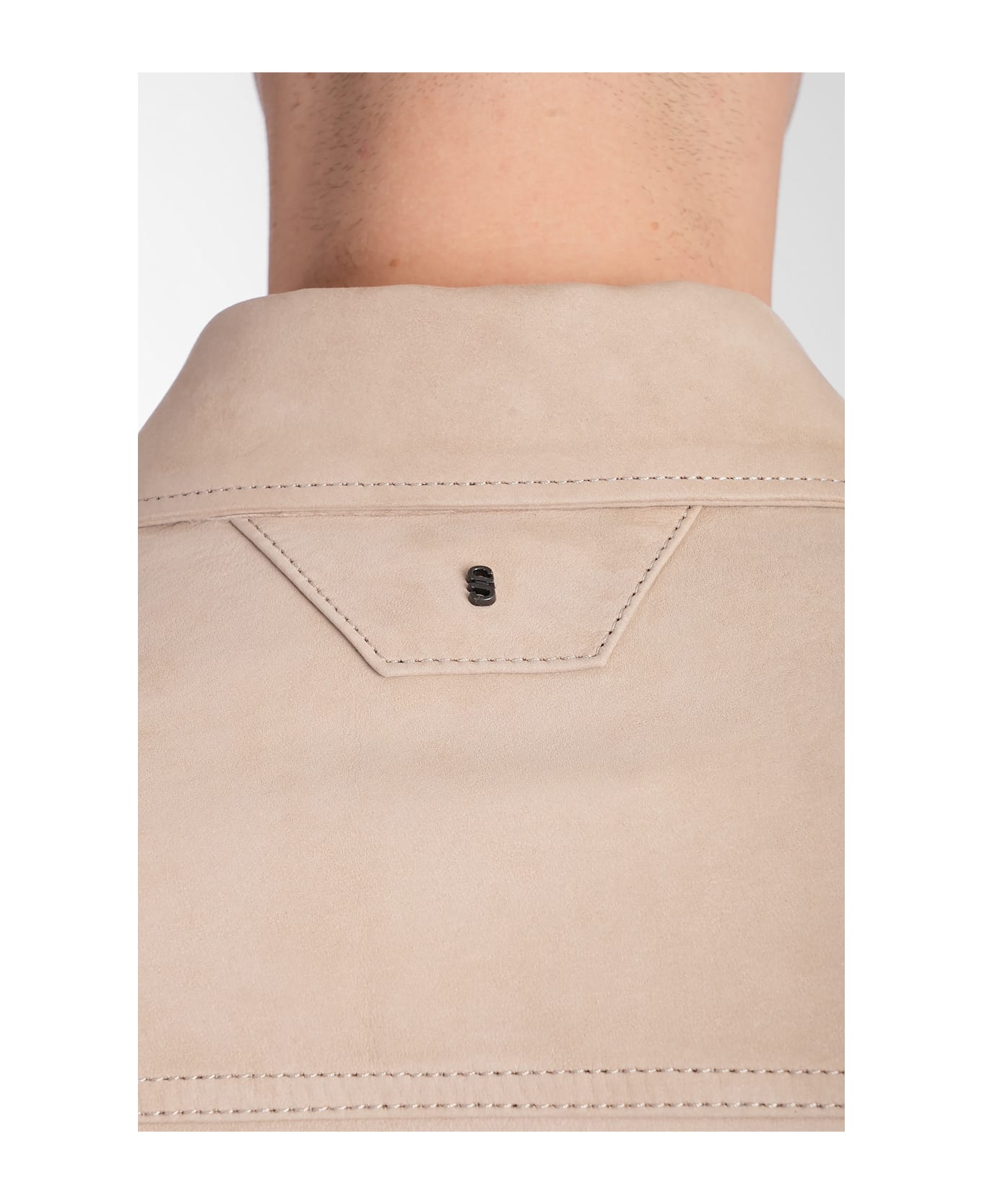 Salvatore Santoro Leather Jacket In Beige Leather - beige