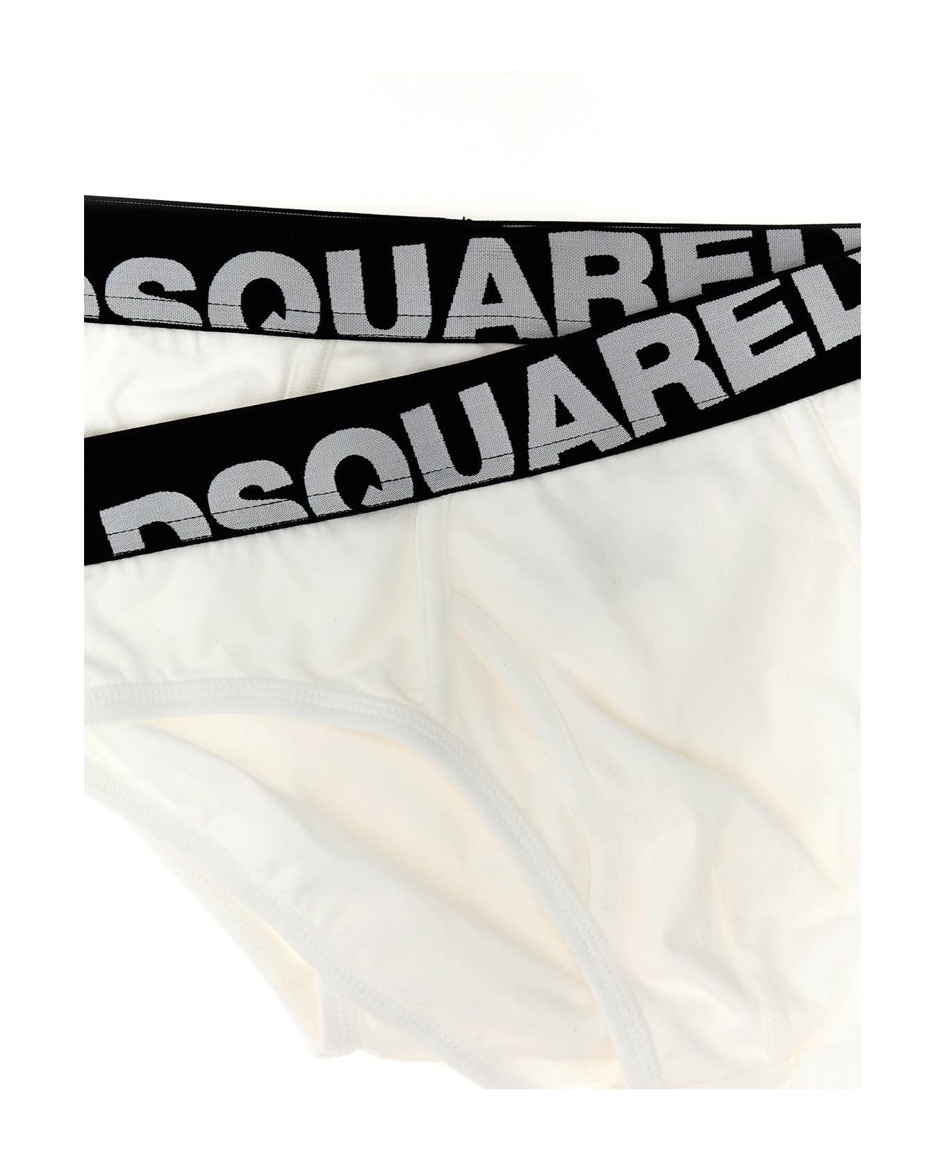 Dsquared2 2-pack Elastic Logo Briefs - White