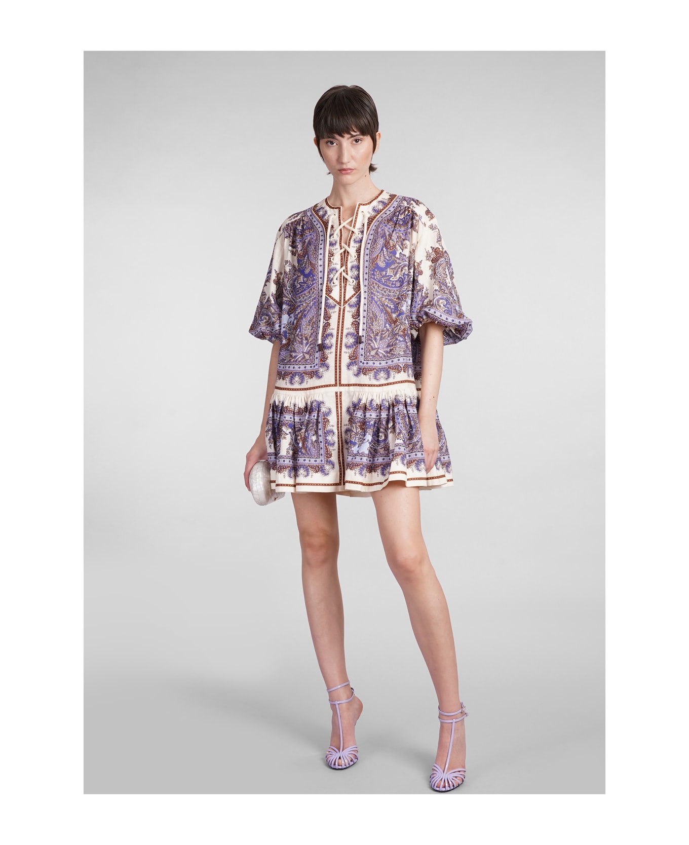 Zimmermann 'ottie Eyelet Mini' Dress - Purple Paisley