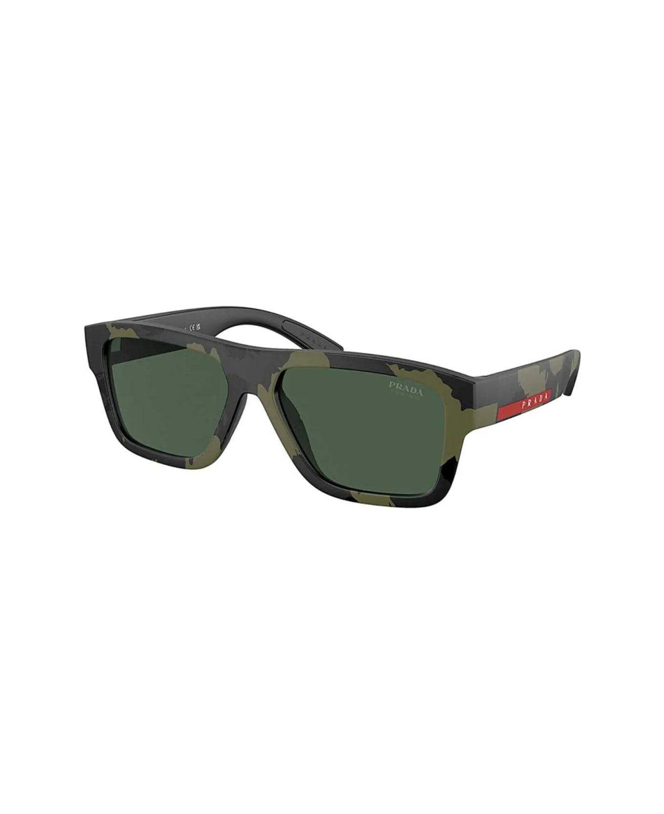 Prada Linea Rossa Ps04zs 14x90i Verde Mimetico Gommato Sunglasses - Verde