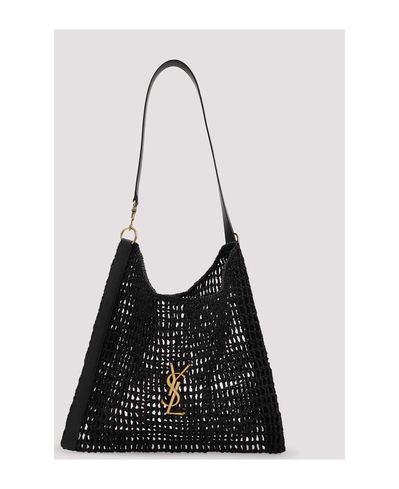 Saint Laurent Ysl Rafia Bag - Nero