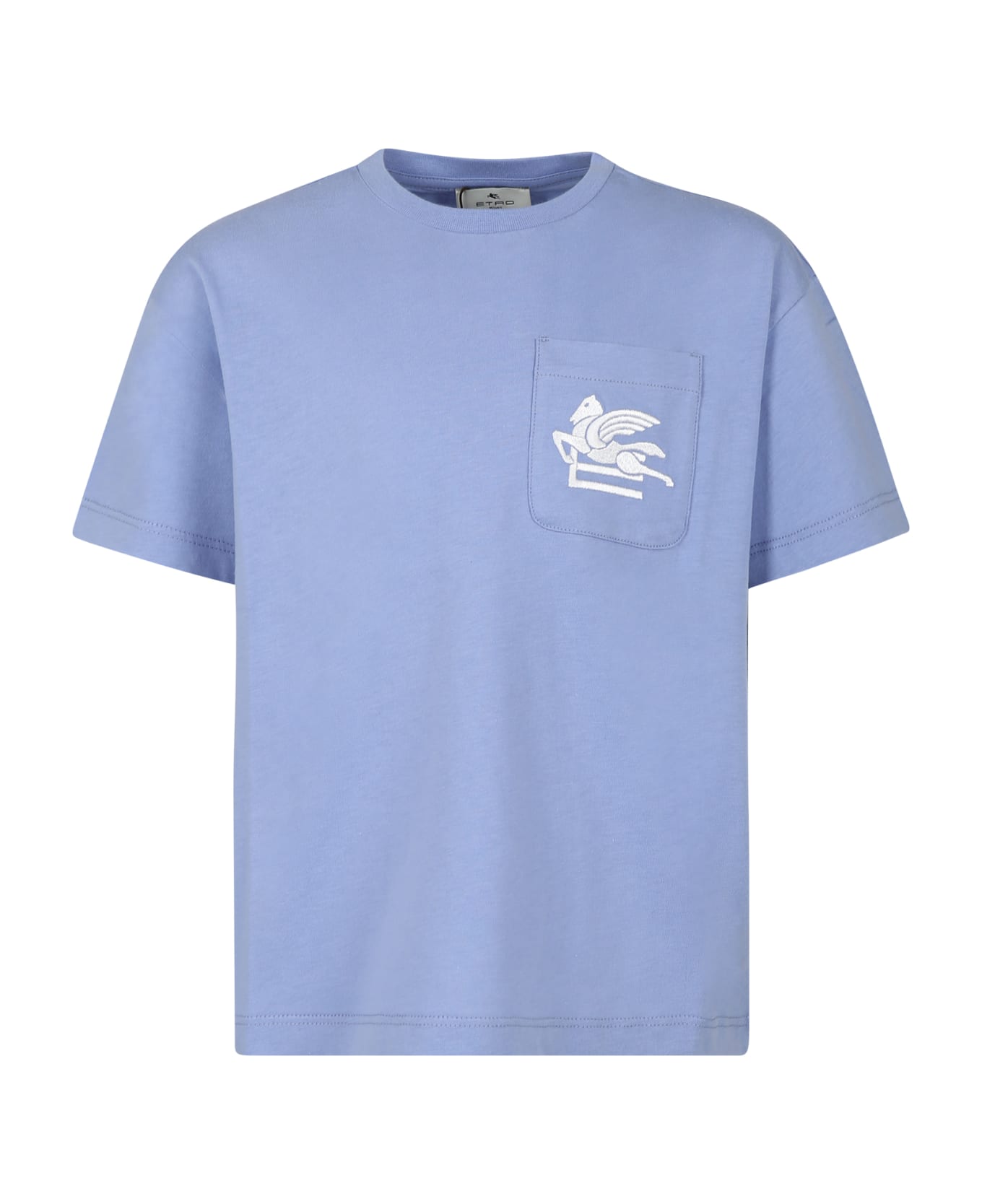 Etro Light Blue T-shirt For Boy With Pegasus - Light Blue Tシャツ＆ポロシャツ