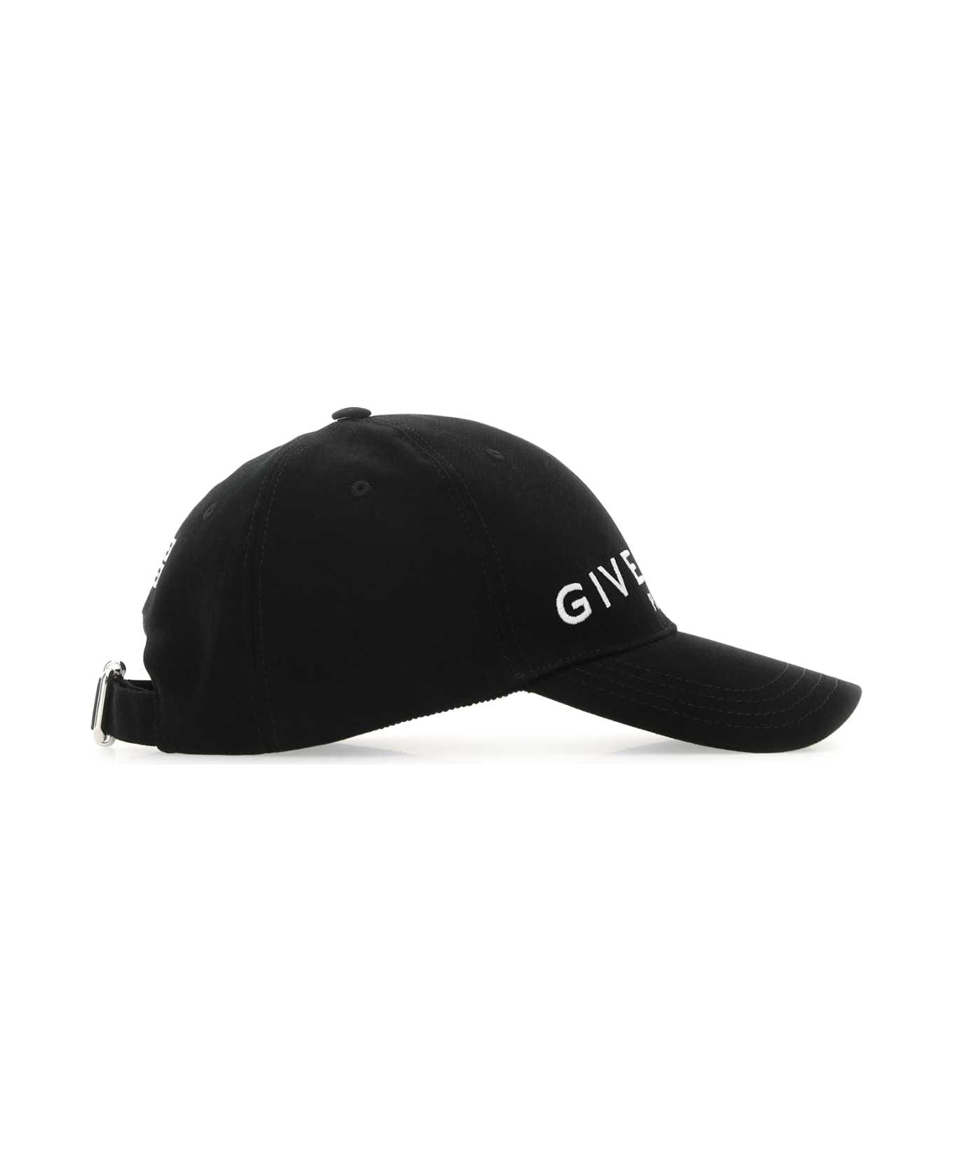 Givenchy Black Cotton Blend Baseball Cap - BLACK 帽子
