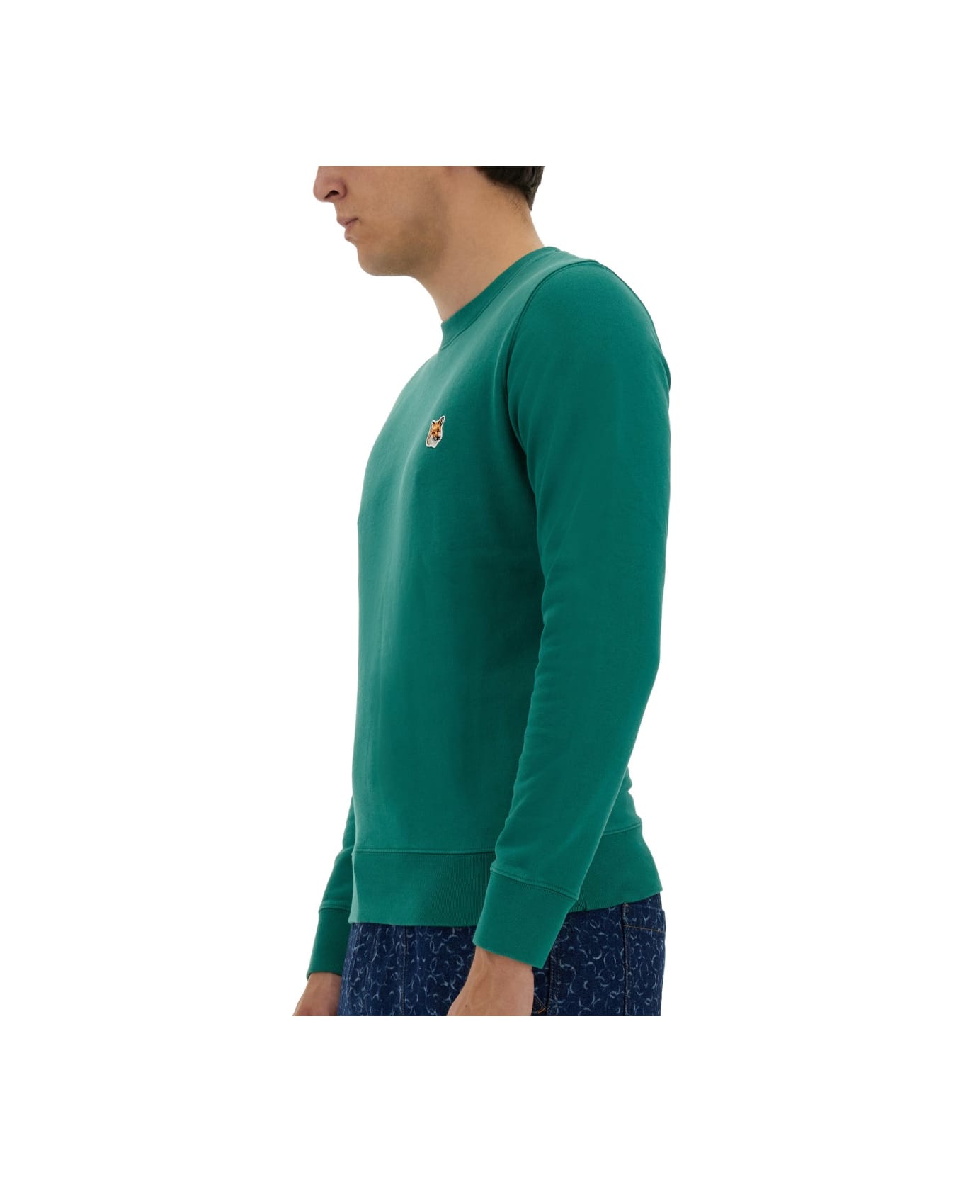 Maison Kitsuné "fox Head" Sweatshirt - GREEN