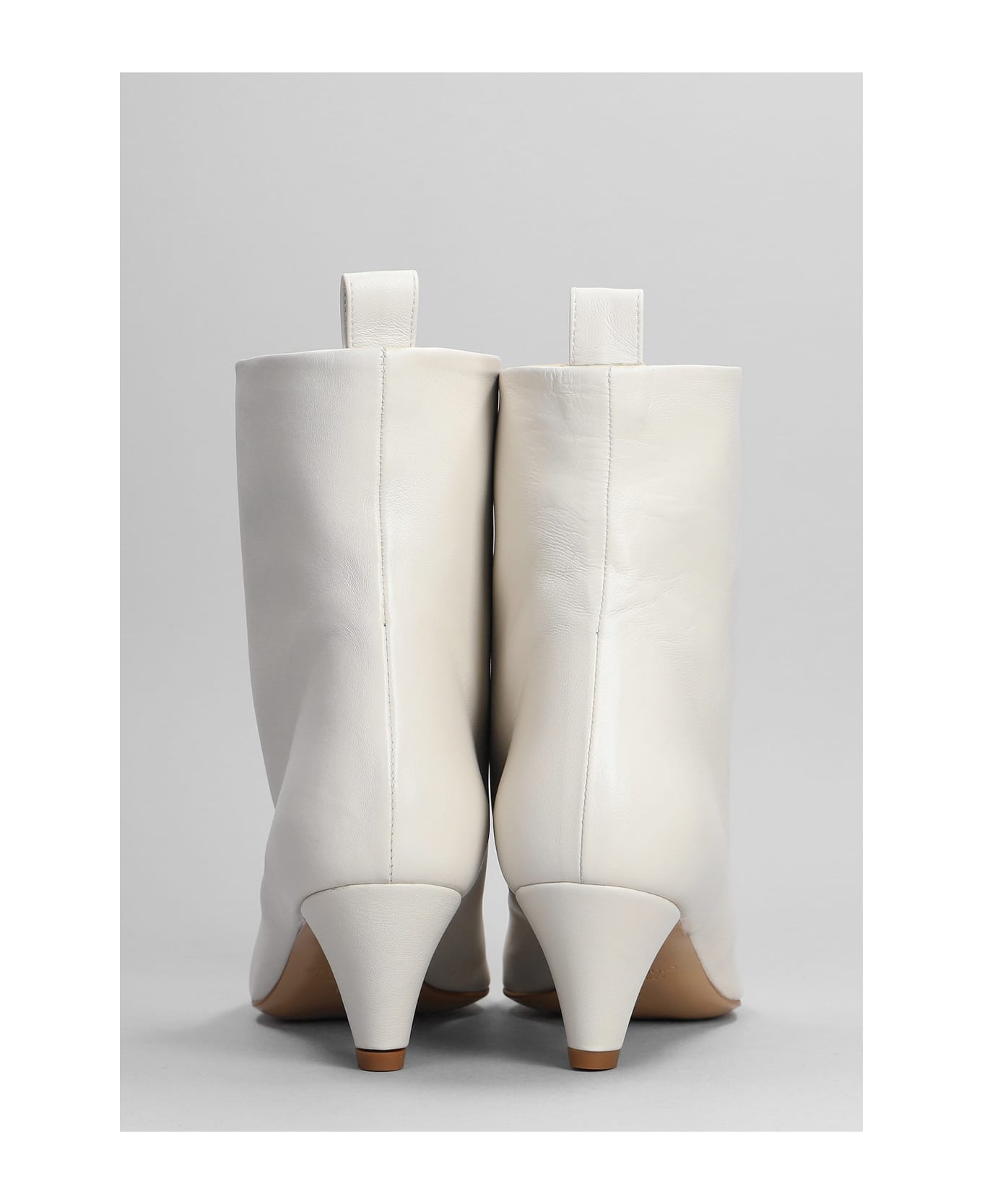 Marc Ellis Bella High Heels Ankle Boots In White Leather - white