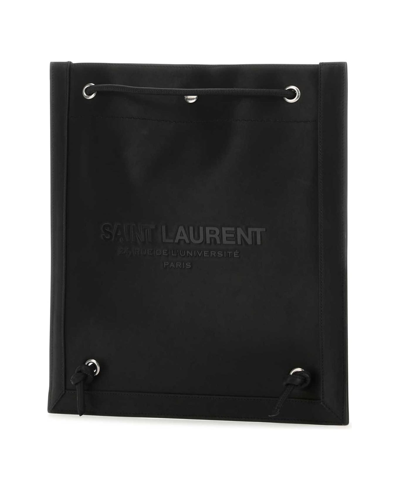 Saint Laurent Black Leather Universitã© Crossbody Bag - Black