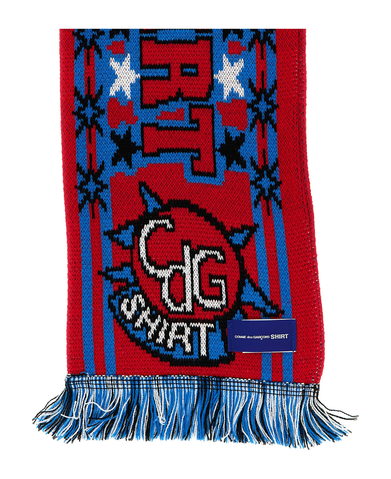 Comme des Garçons Intarsia Scarf - Rosso