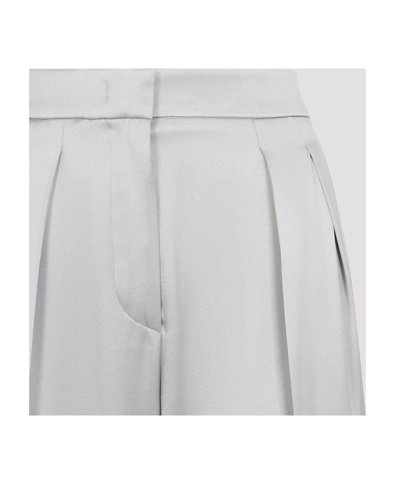 Giorgio Armani Straight Silk Pants - Stone