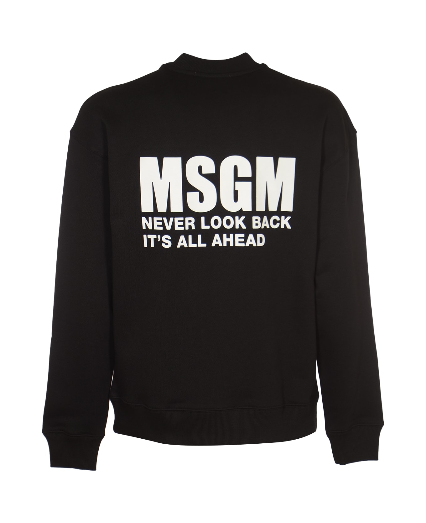 MSGM Chest Logo Ribbed Sweatshirt - Black