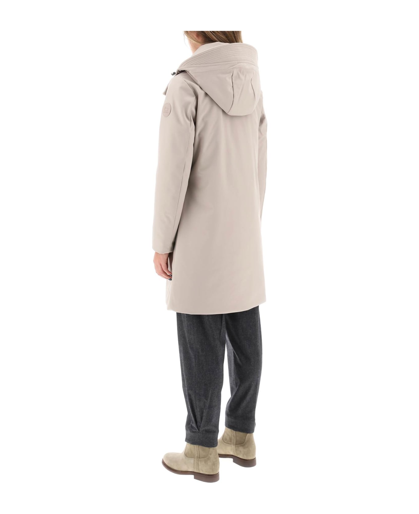 Woolrich Firth Softshell Down Parka With Detachable Hood - LIGHT TAUPE (Beige)