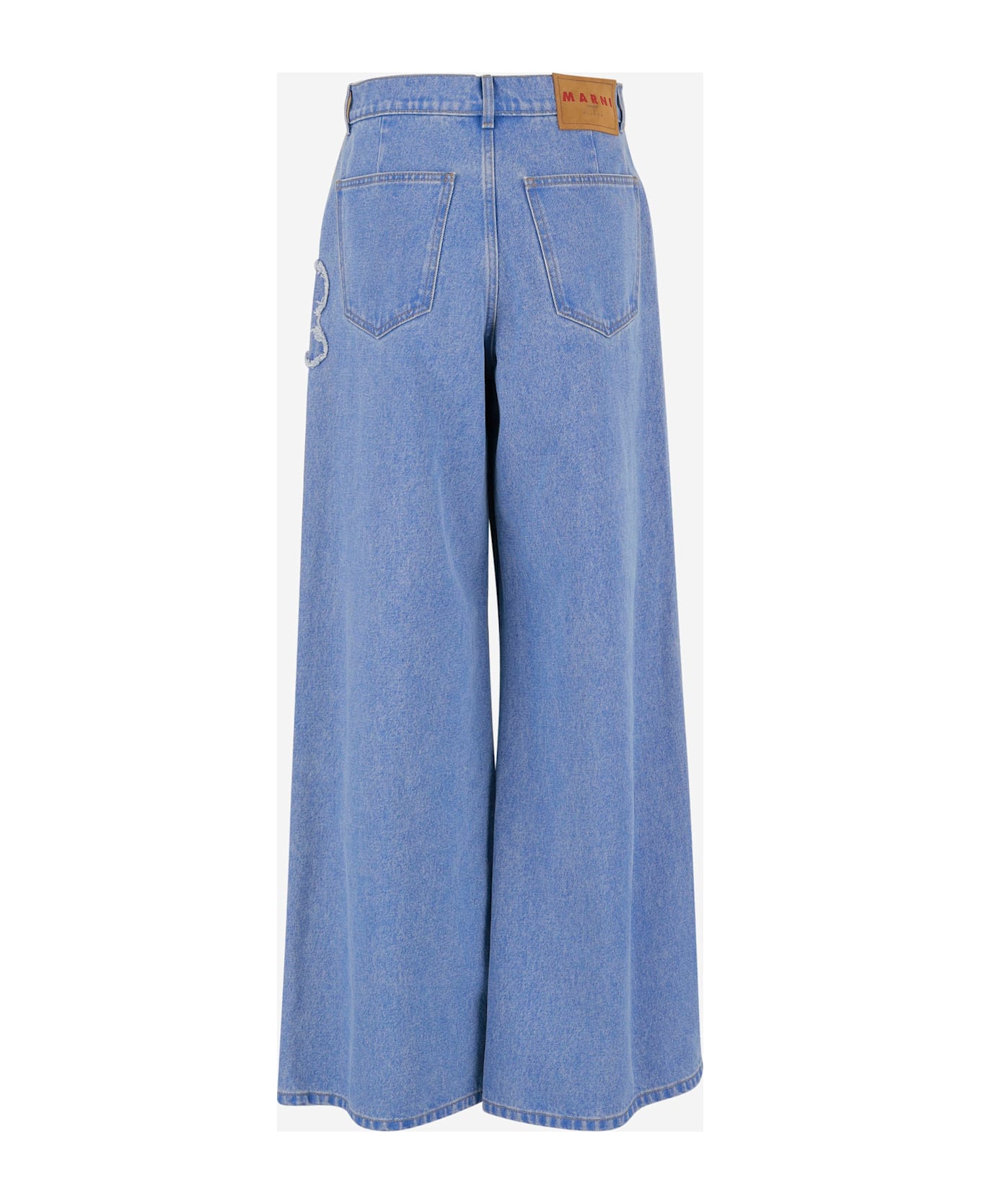 Marni Cotton Denim Jeans With Appliquès - Denim