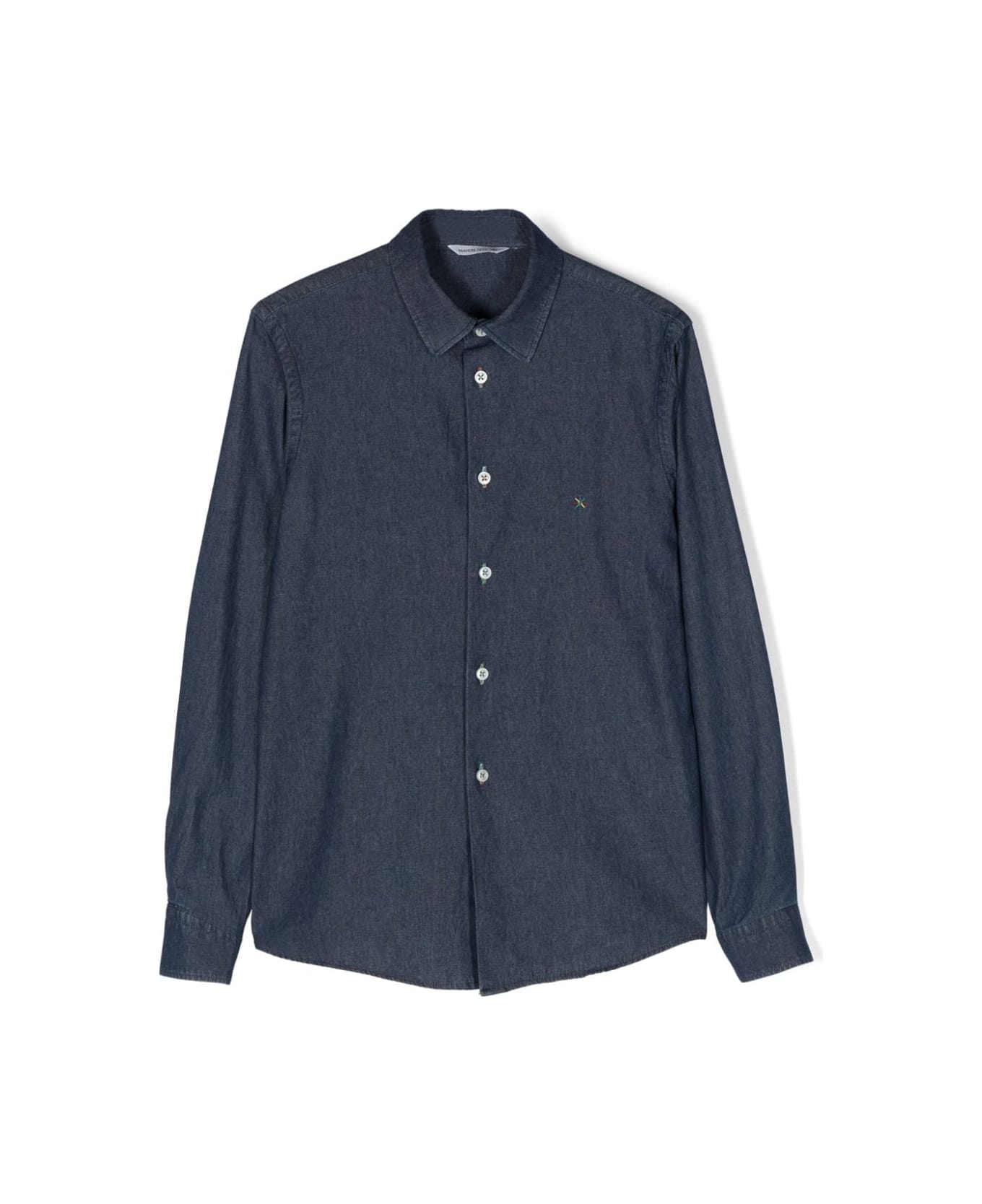 Manuel Ritz Shirt With Embroidery - Blue