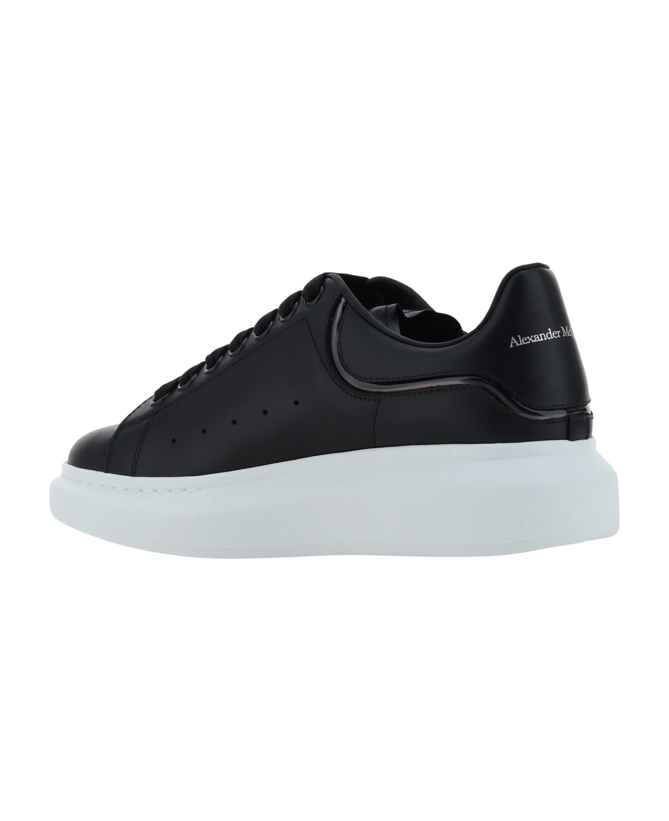 Alexander McQueen Low Top Sneakers With Oversized Platform And Logo In Leather - Black/fume