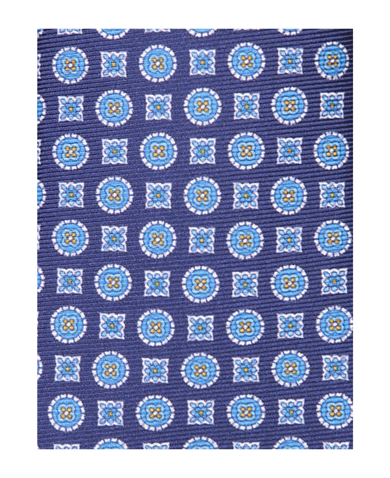 Kiton Blue Micro-pattern Tie - Blue