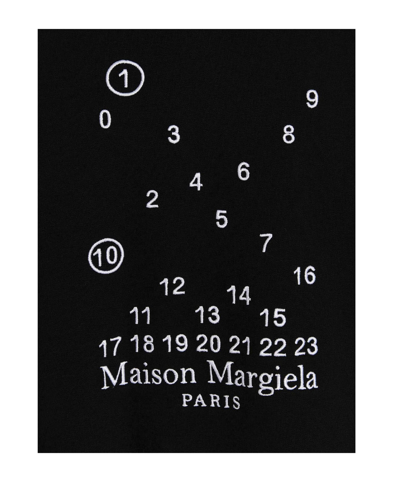 Maison Margiela Logo Embroidery Hoodie - Black