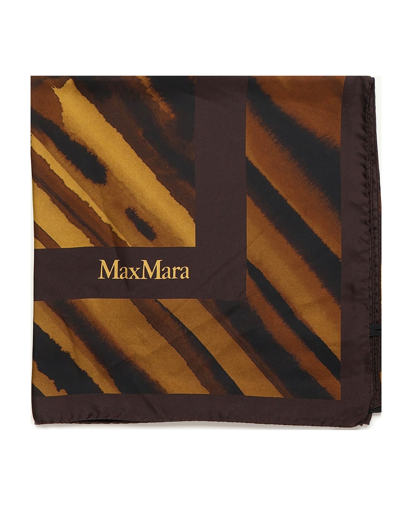 Max Mara Selim Printed Silk Shawl - Camel
