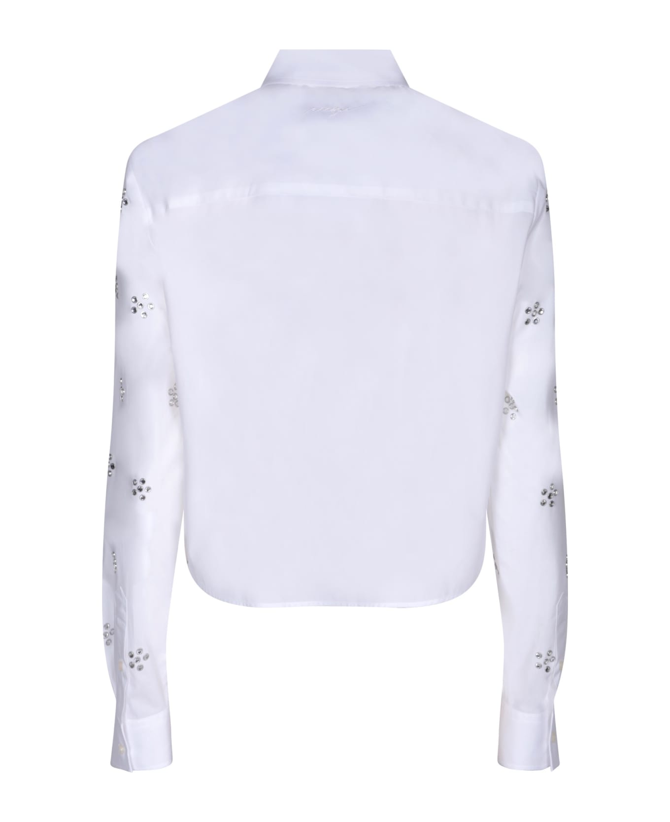 MSGM Rhinestone Patch White Shirt - White