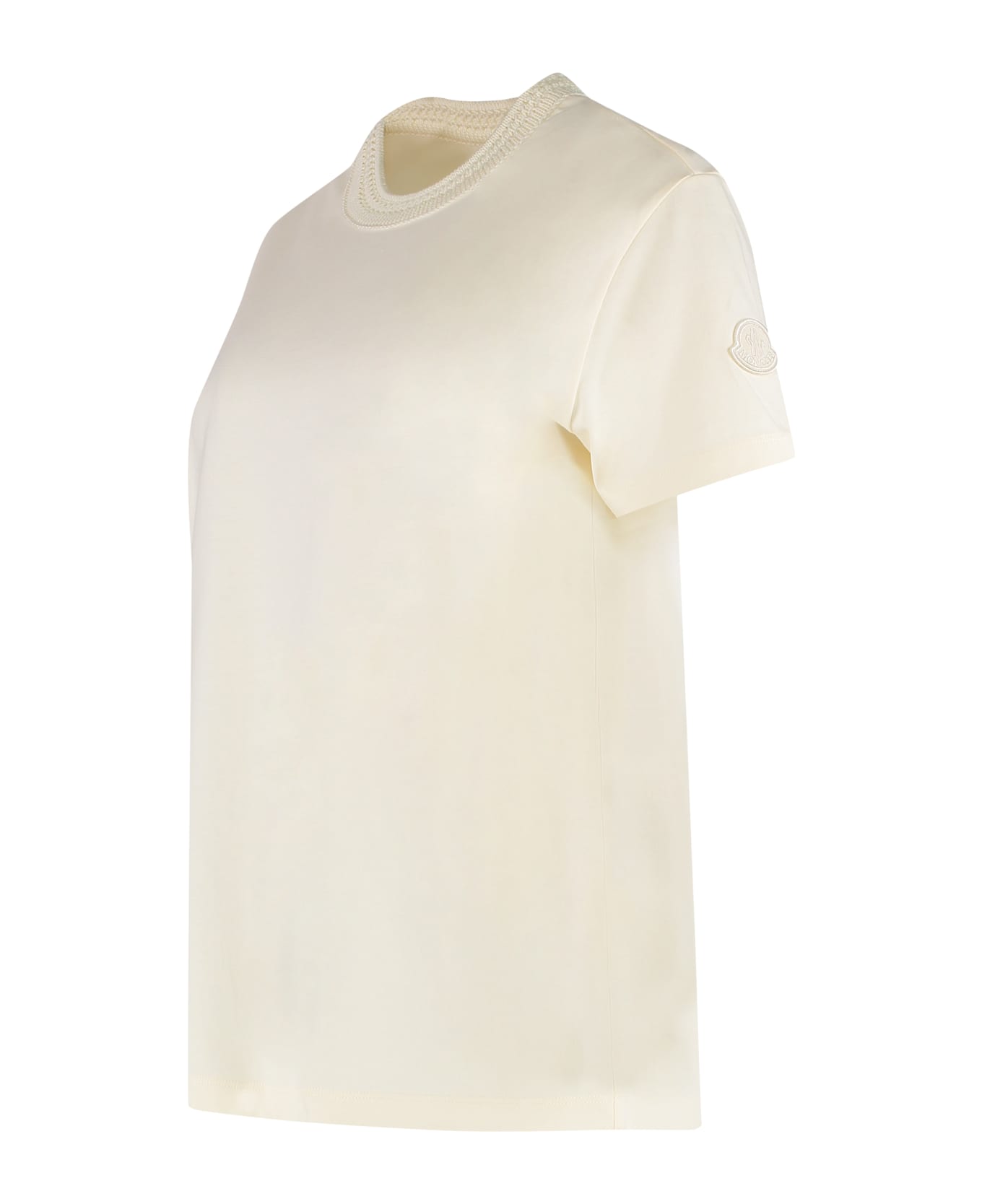Moncler Cotton Crew-neck T-shirt - panna