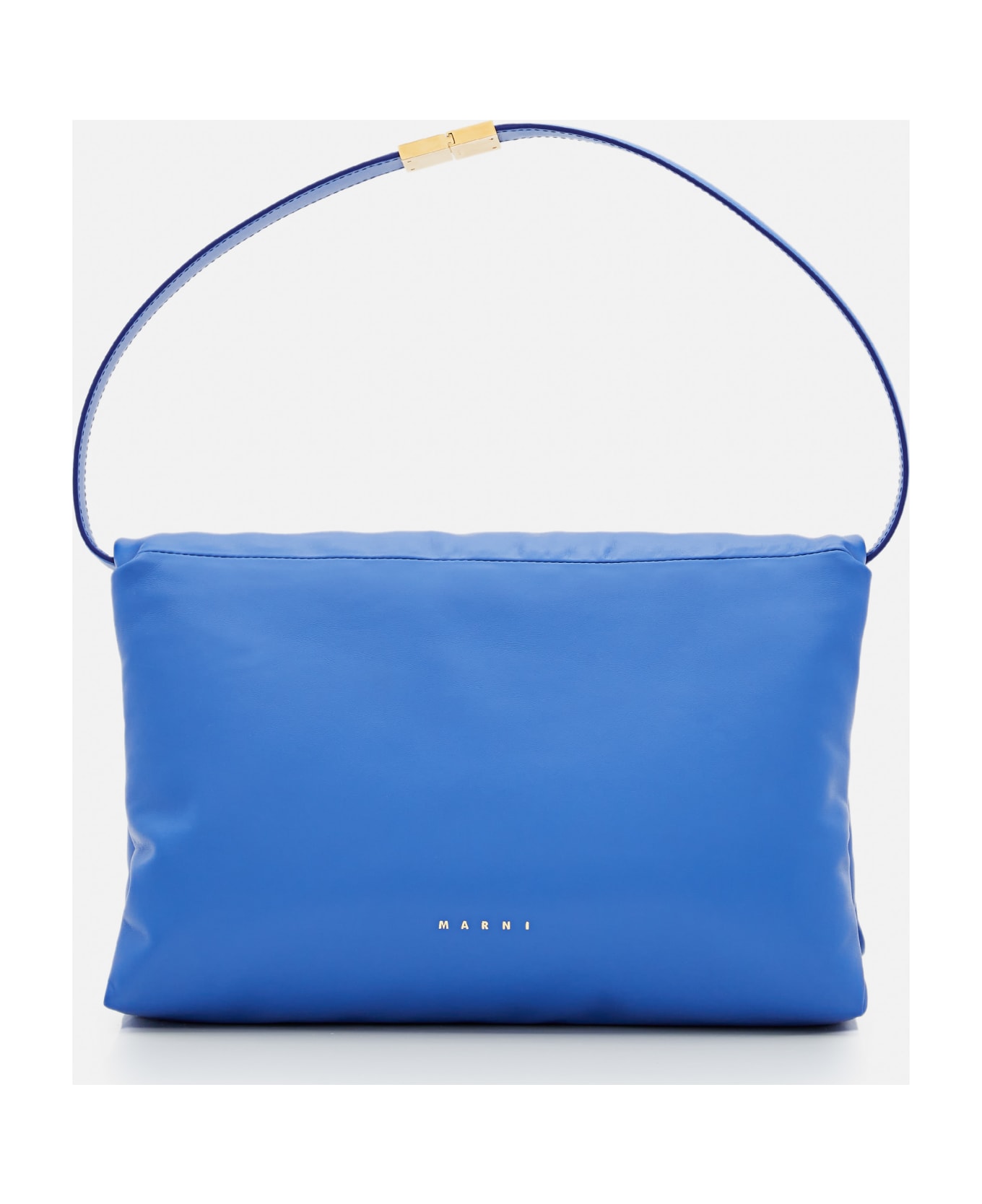 Marni Large Prisma Leather Shoulder Bag - Blue