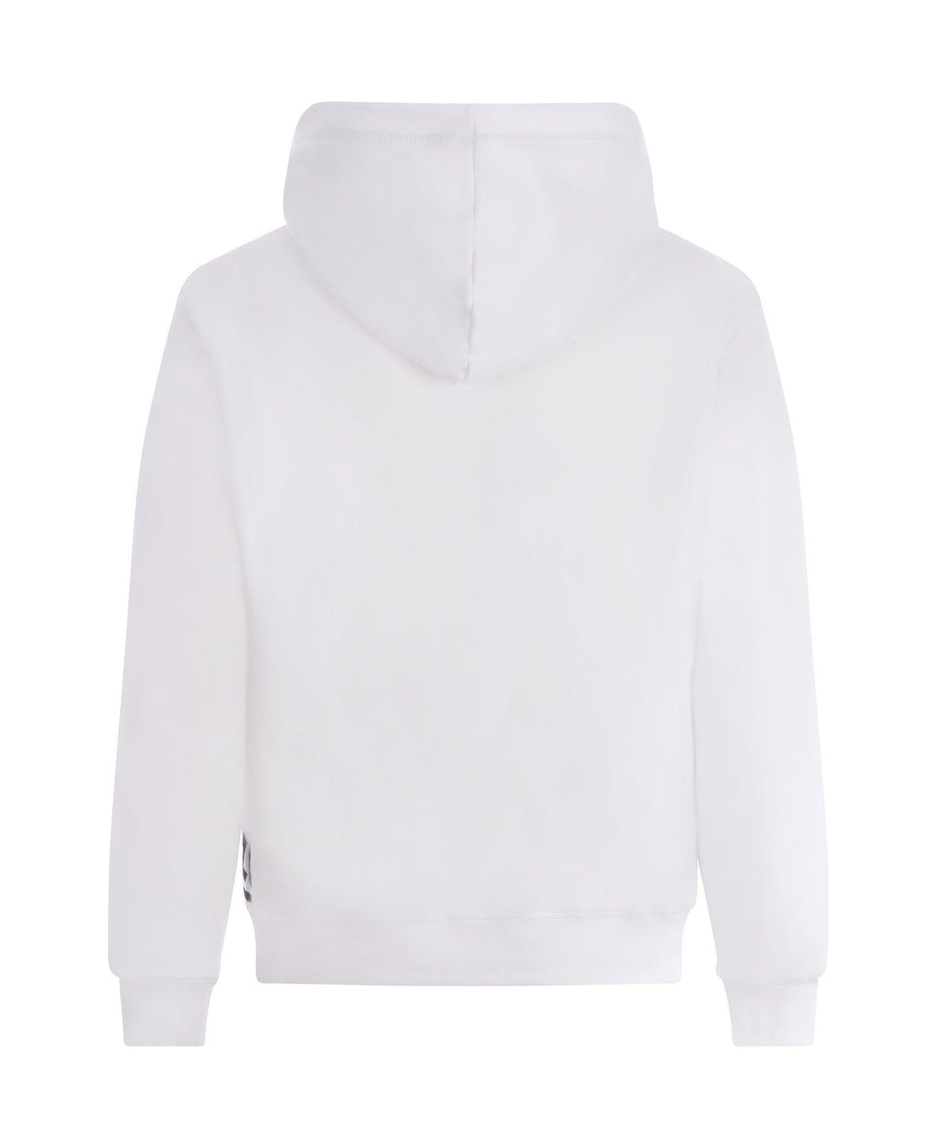 Dsquared2 Logo-printed Drawstring Hoodie - Bianco