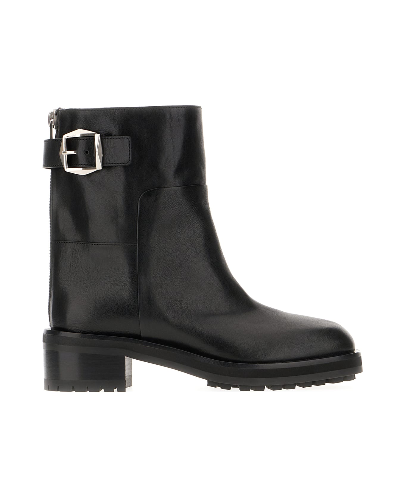 Jimmy Choo Black Leather Brooklyn Ankle Boots - BLACK