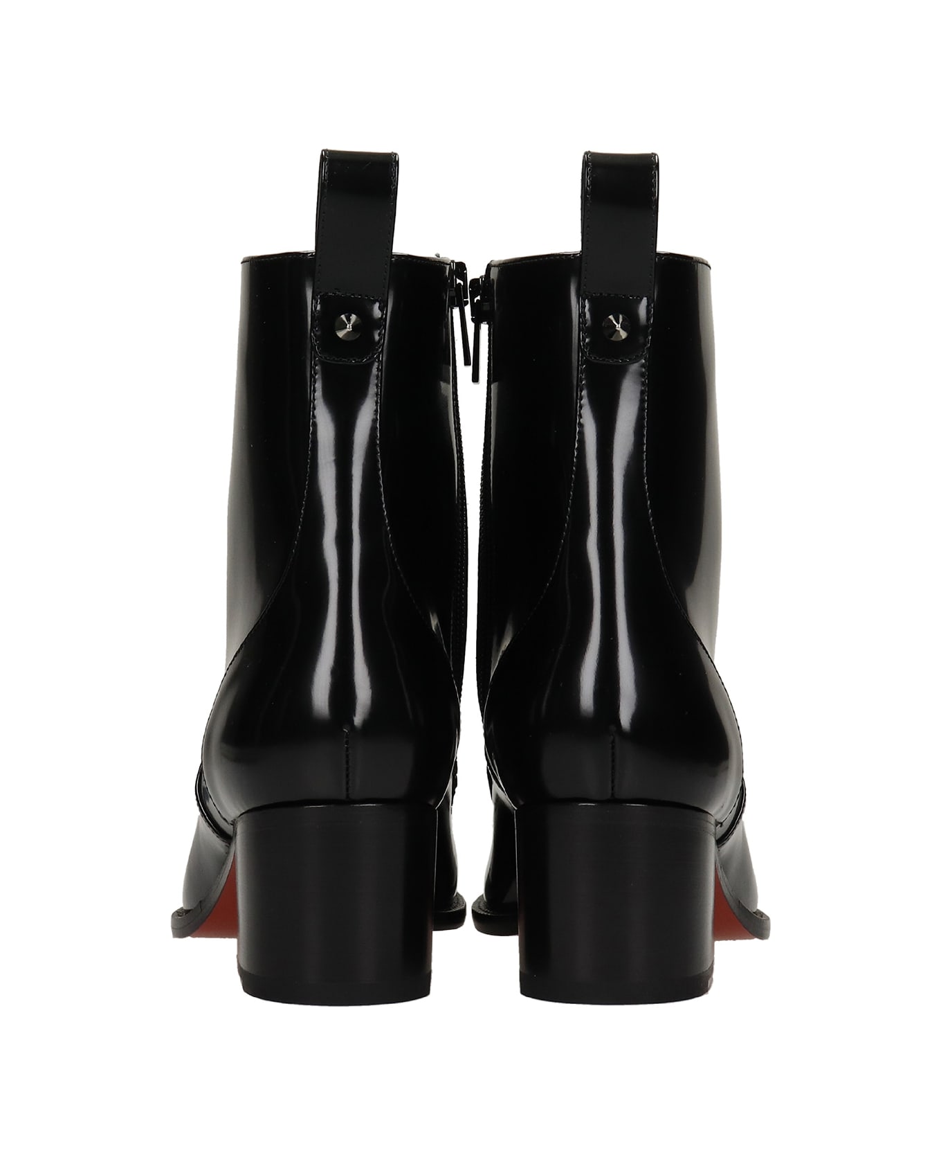 Christian Louboutin Mayerswing High Heels Ankle Boots In Black Leather - black