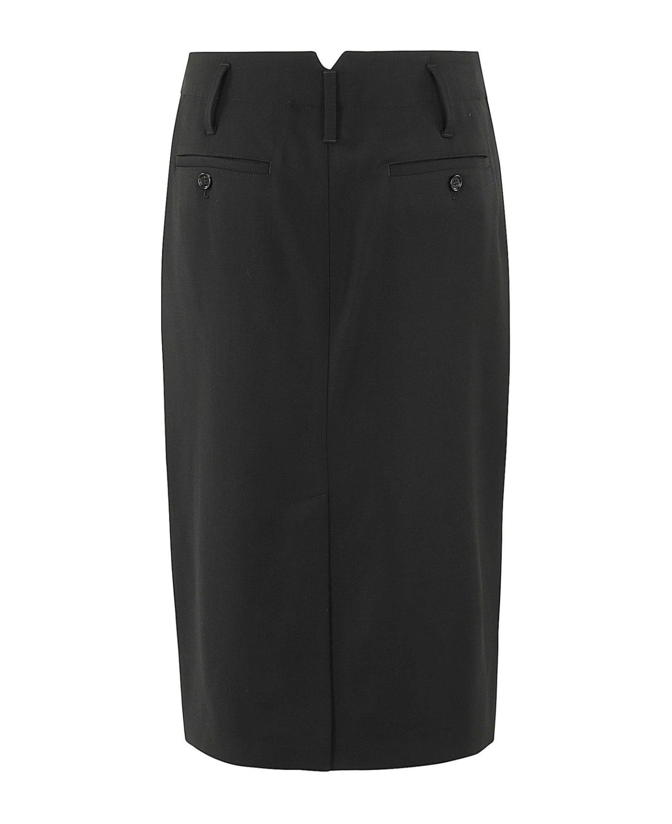 Ami Alexandre Mattiussi Paris Pleated Detail Midi Pencil Skirt - NOIR スカート