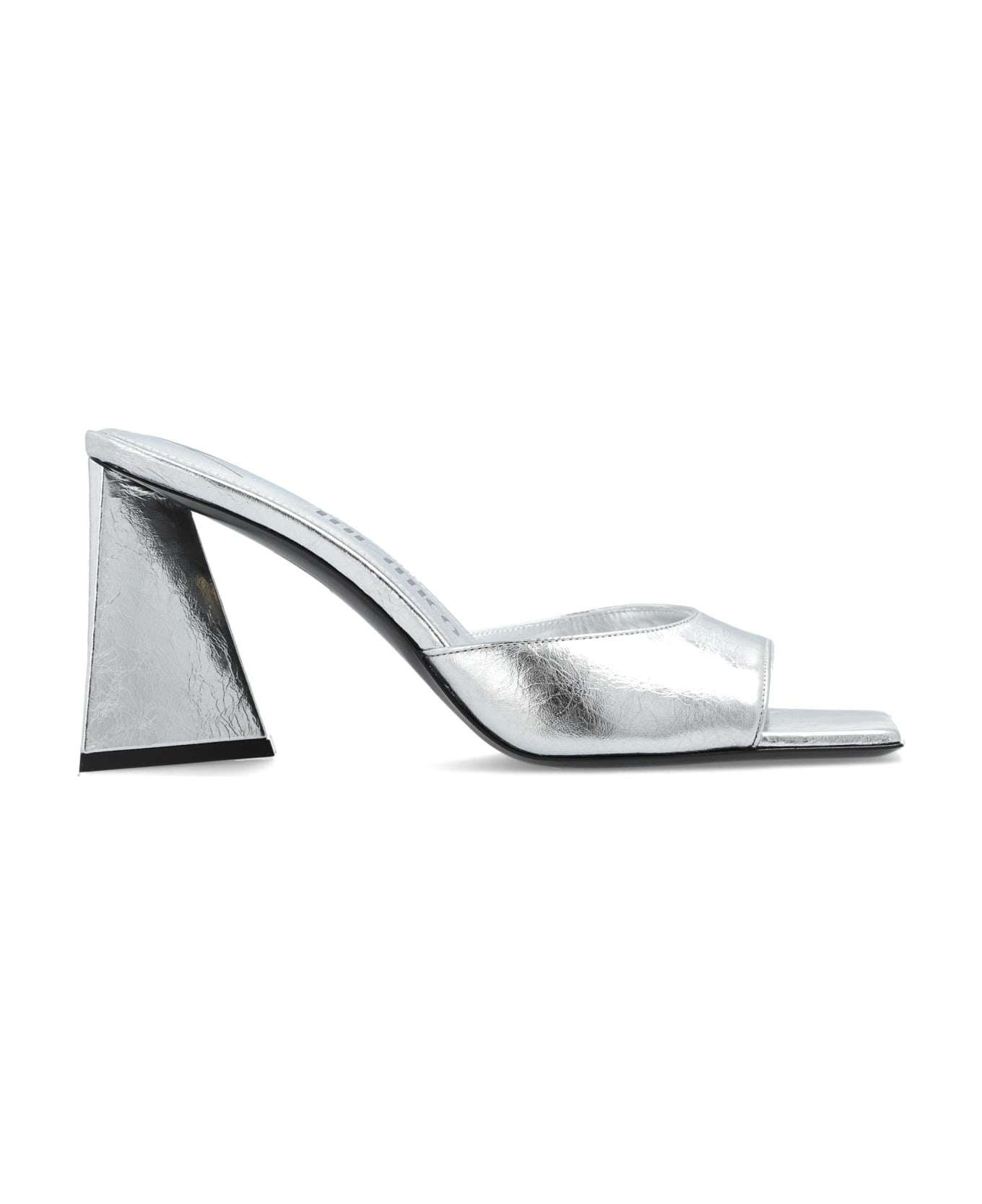The Attico Heeled Slippers `mini Devon` - Silver